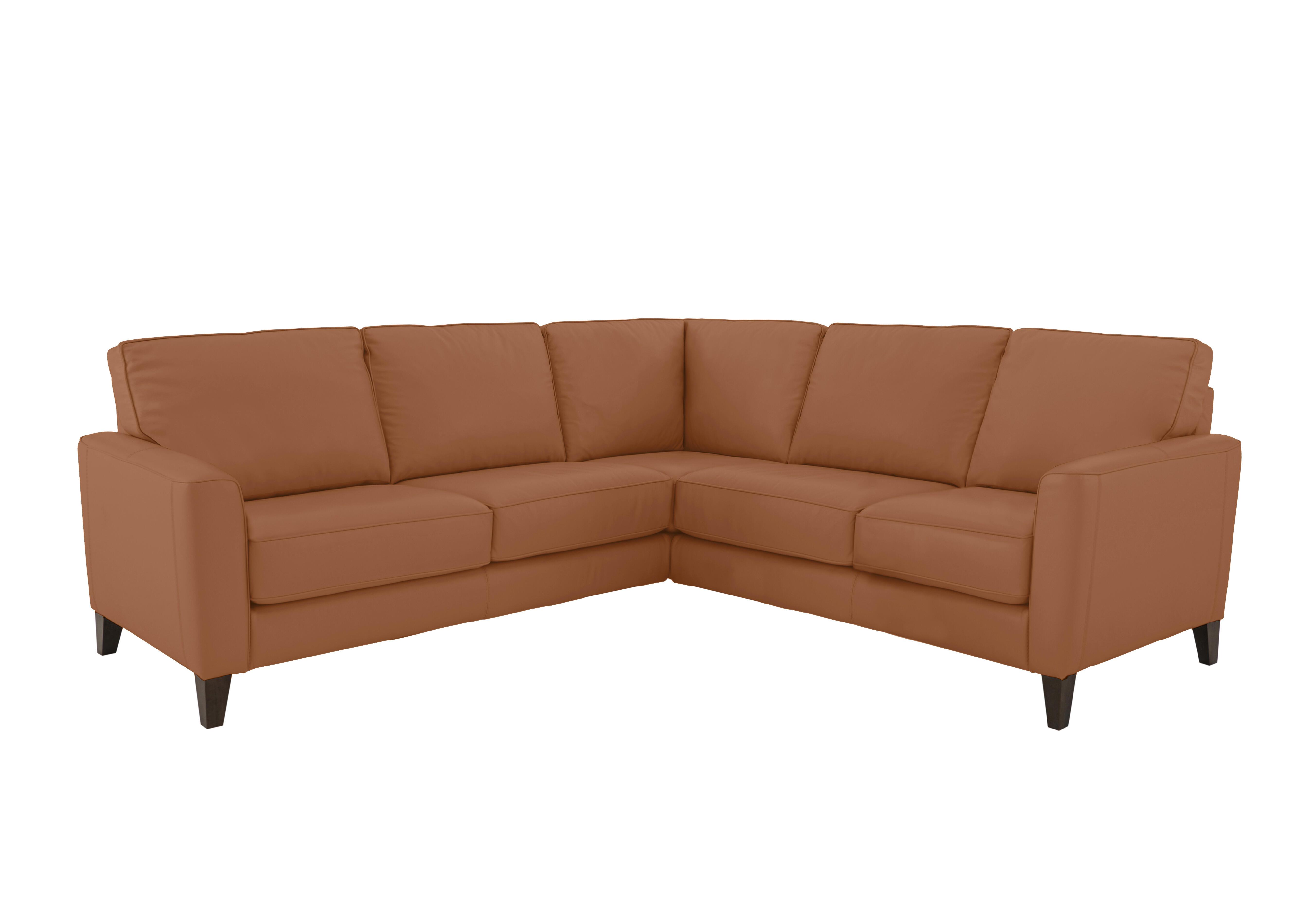 Brondby Large Leather Corner Sofa in Bv-334e Pecan Brown on Furniture Village