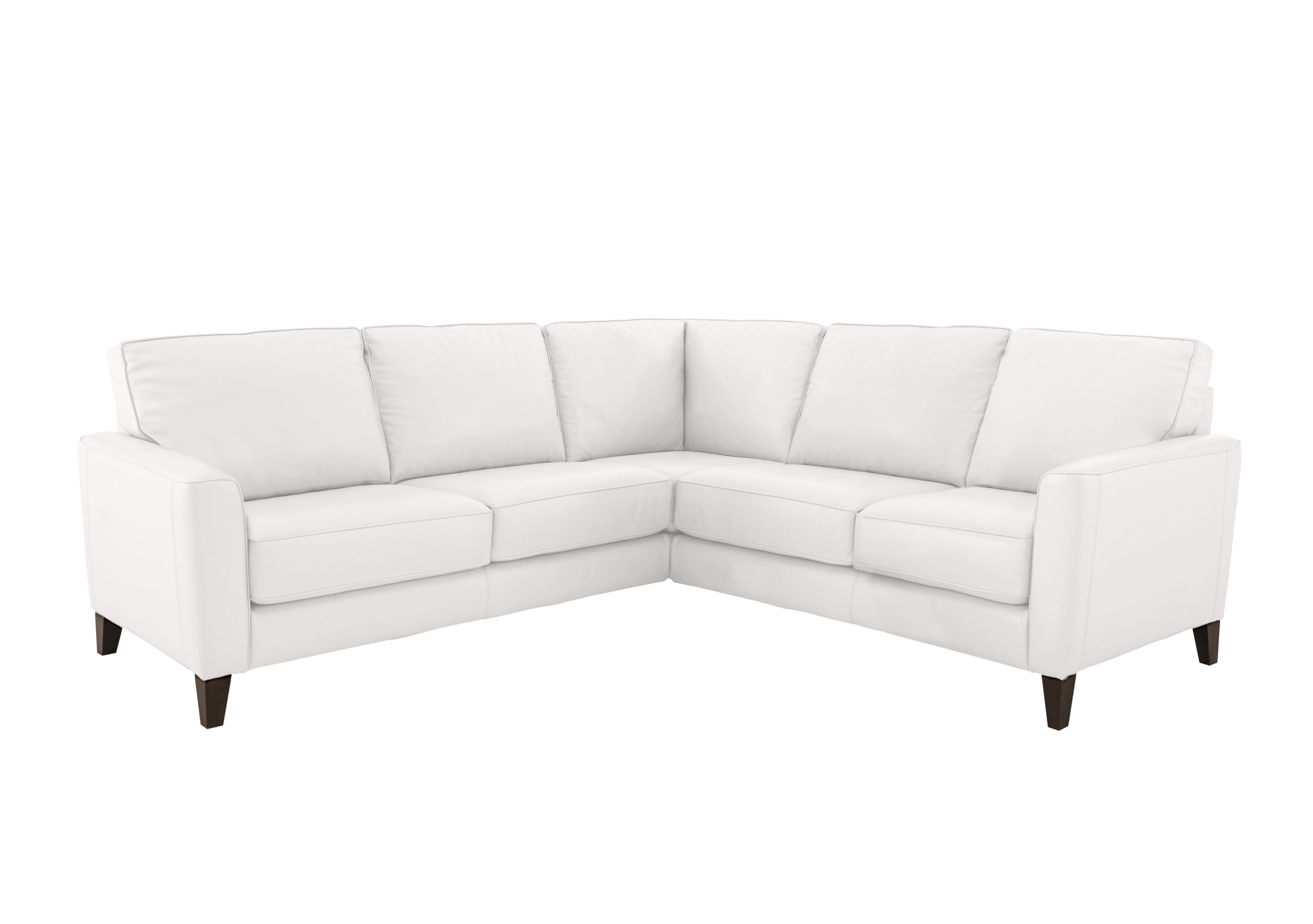Brondby Large Leather Corner Sofa in Bv-744d Star White on Furniture Village