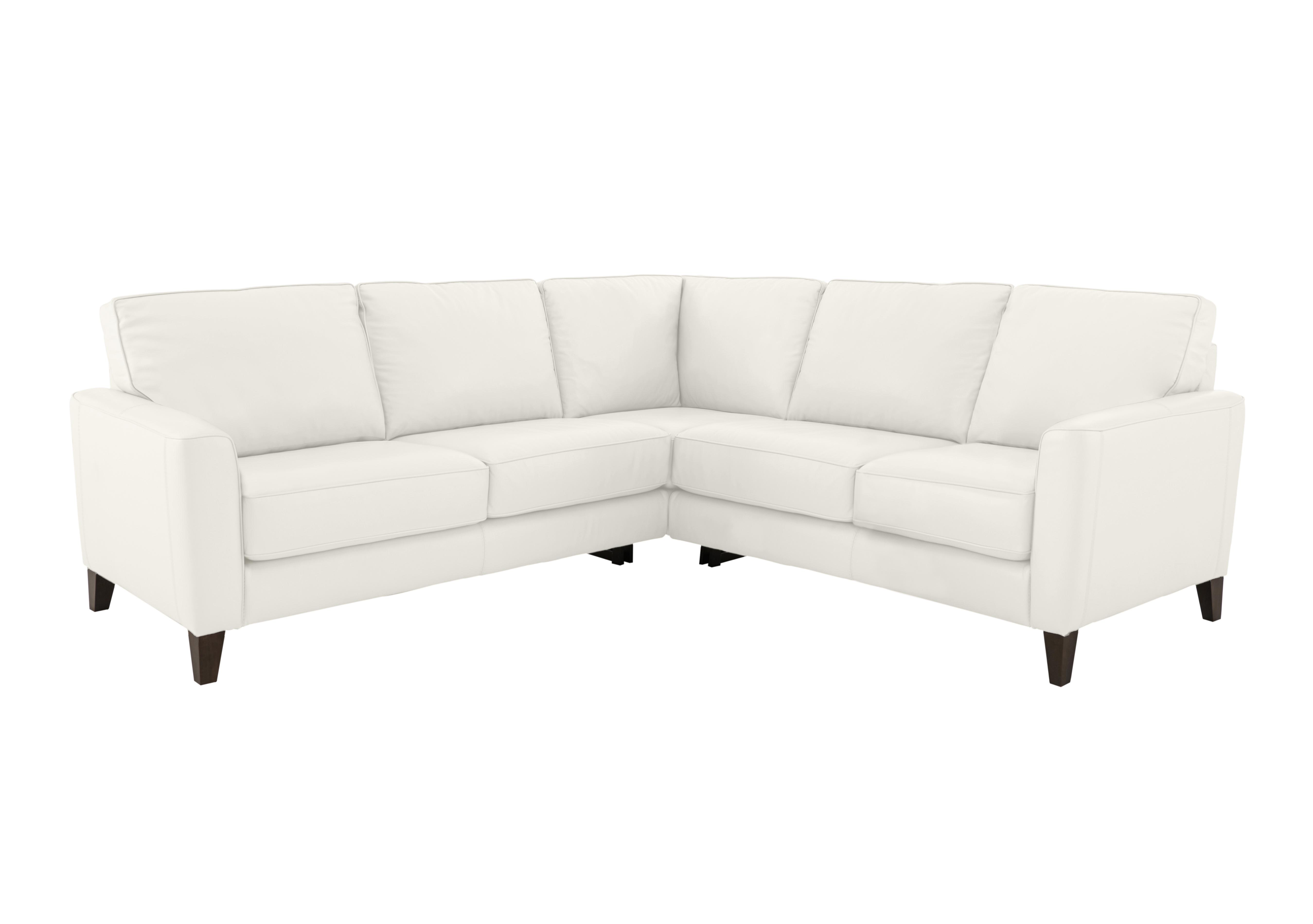 Brondby Large Leather Corner Sofa in Bv-744d Star White on Furniture Village