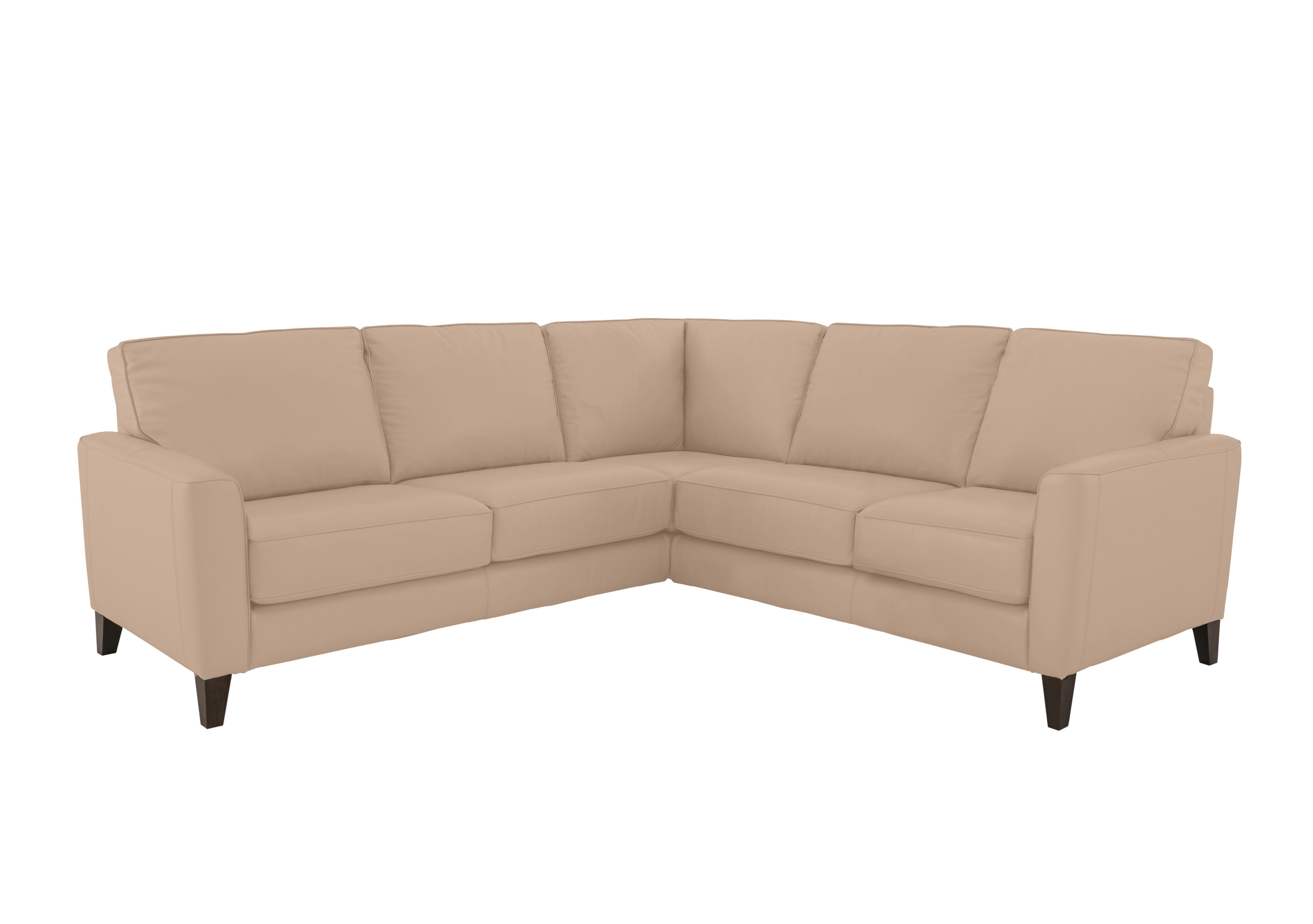Brondby Large Leather Corner Sofa in Bv-8475 Nude on Furniture Village