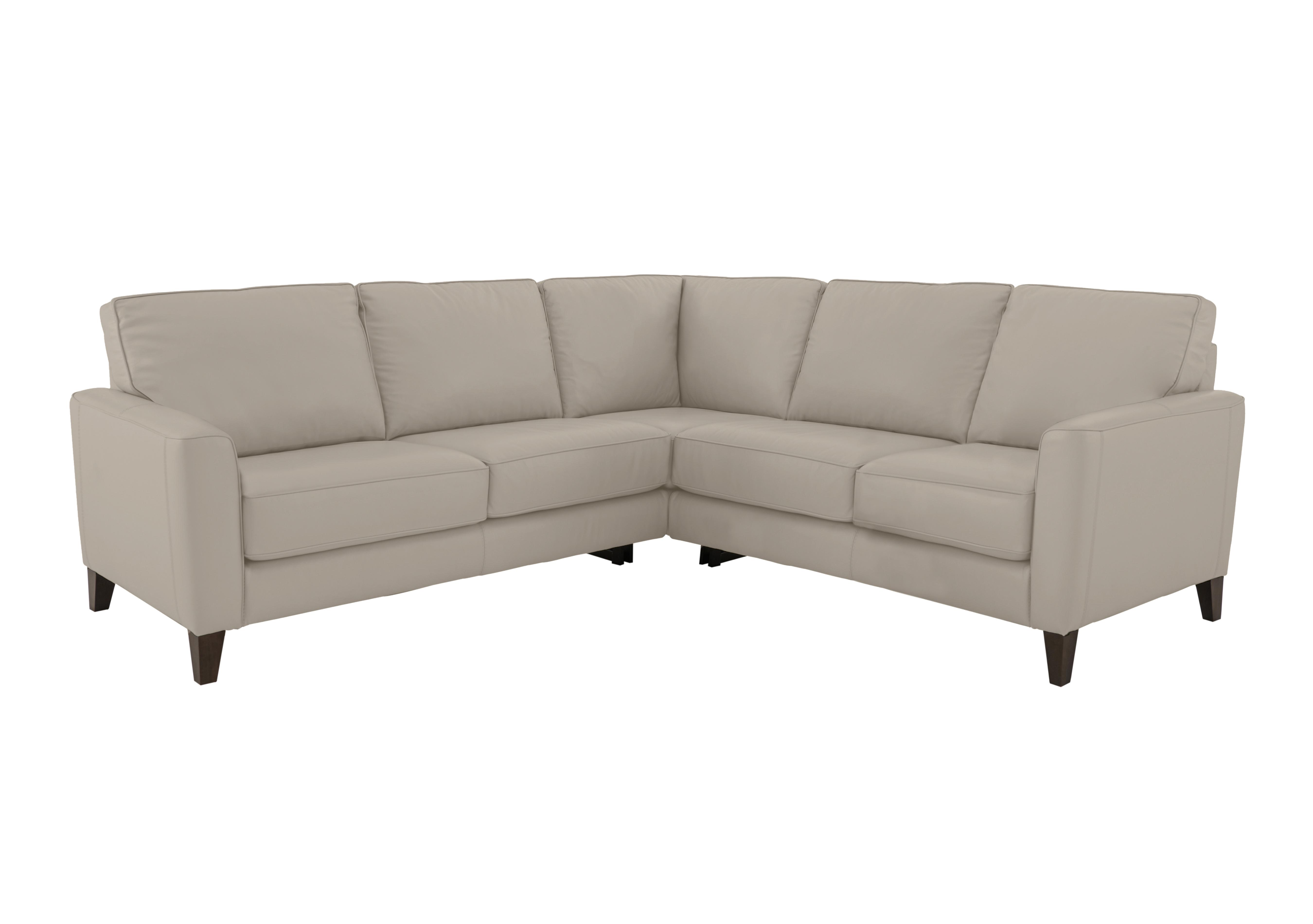 Brondby Large Leather Corner Sofa in Bv-946b Silver Grey on Furniture Village