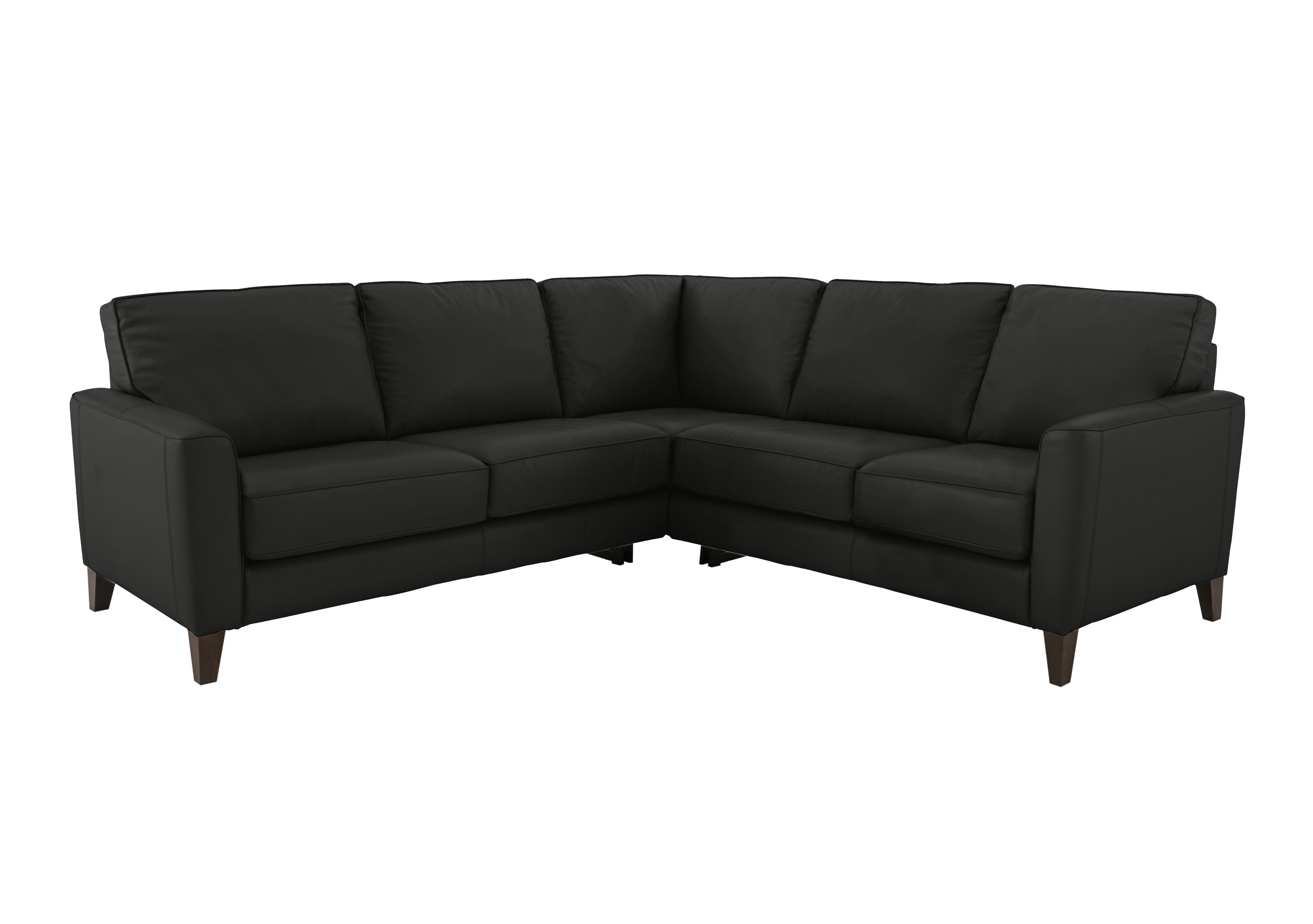Brondby Large Leather Corner Sofa in Nc-023c Black on Furniture Village