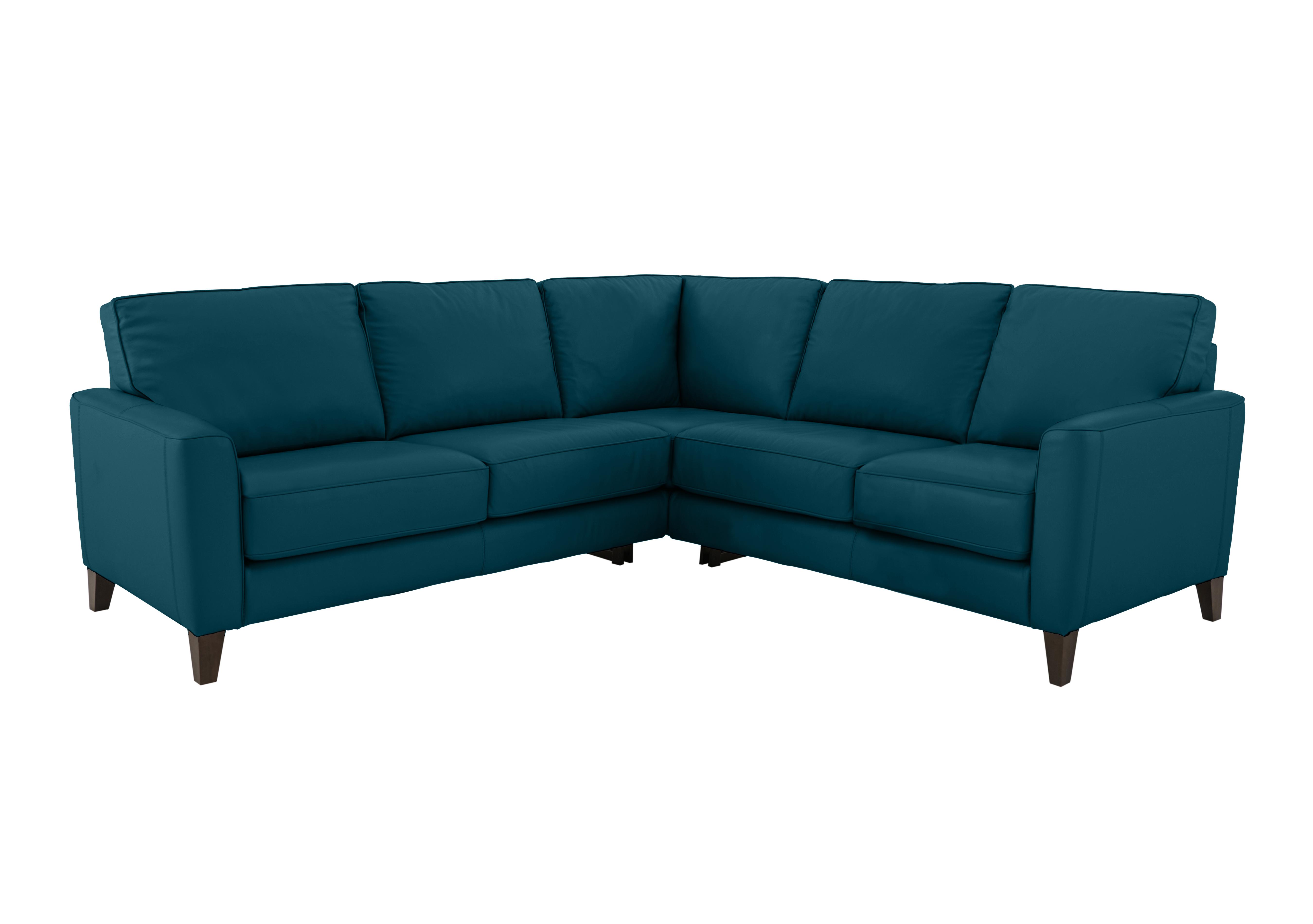 Brondby Large Leather Corner Sofa in Nc-284e Carribean Sea on Furniture Village