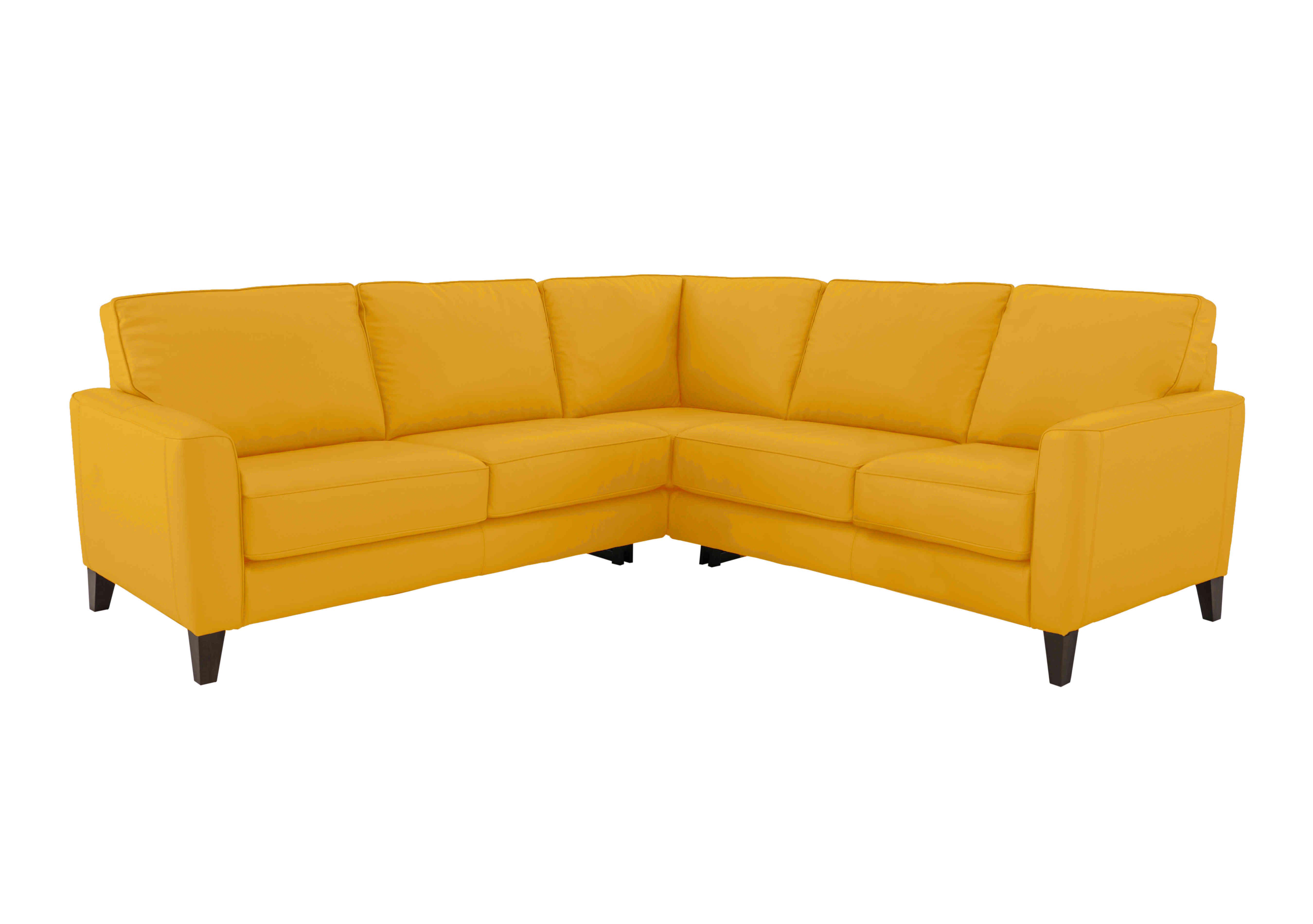 Brondby Large Leather Corner Sofa in Nc-303e Sunflower on Furniture Village