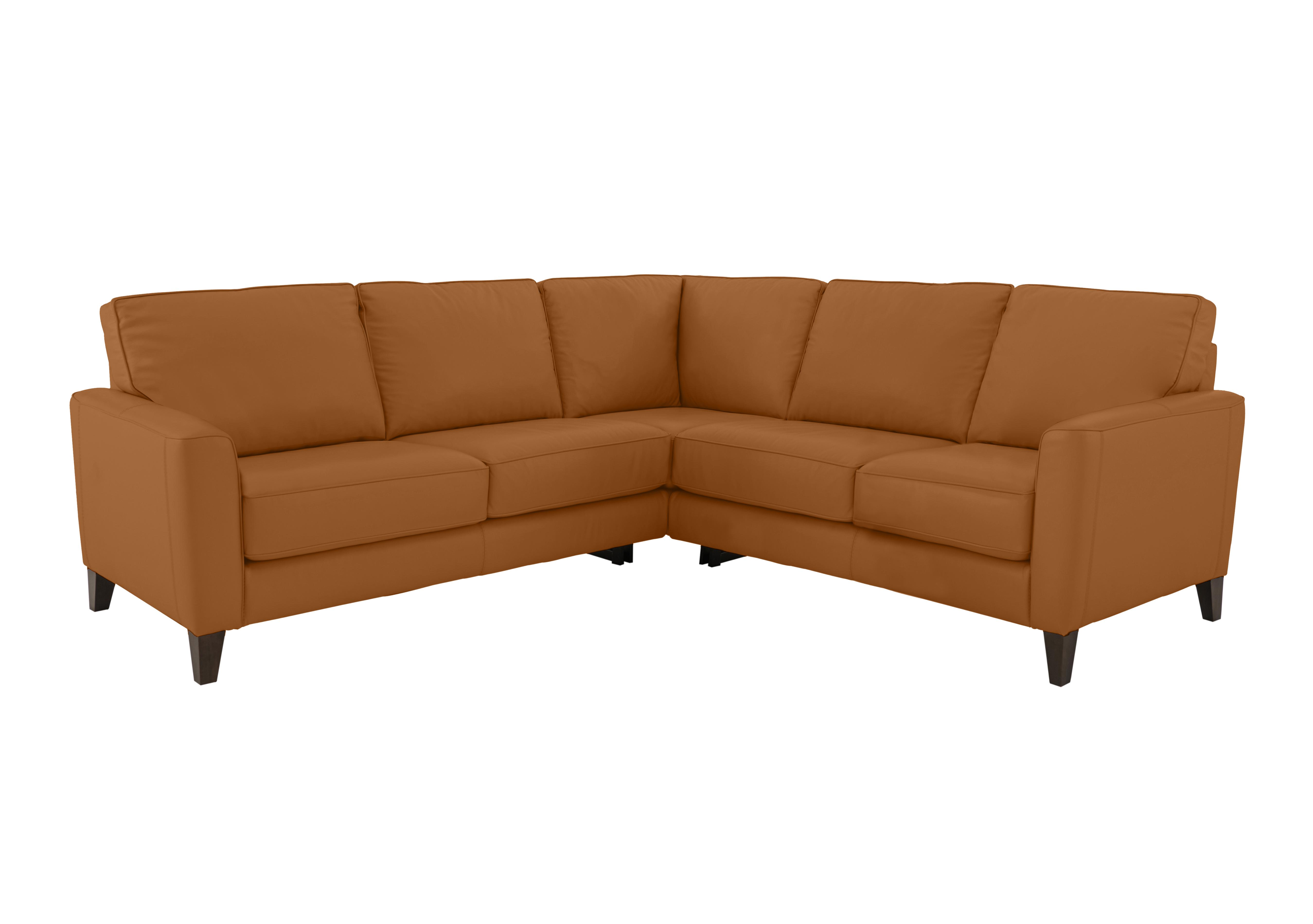 Brondby Large Leather Corner Sofa in Nc-334e Pecan Brown on Furniture Village