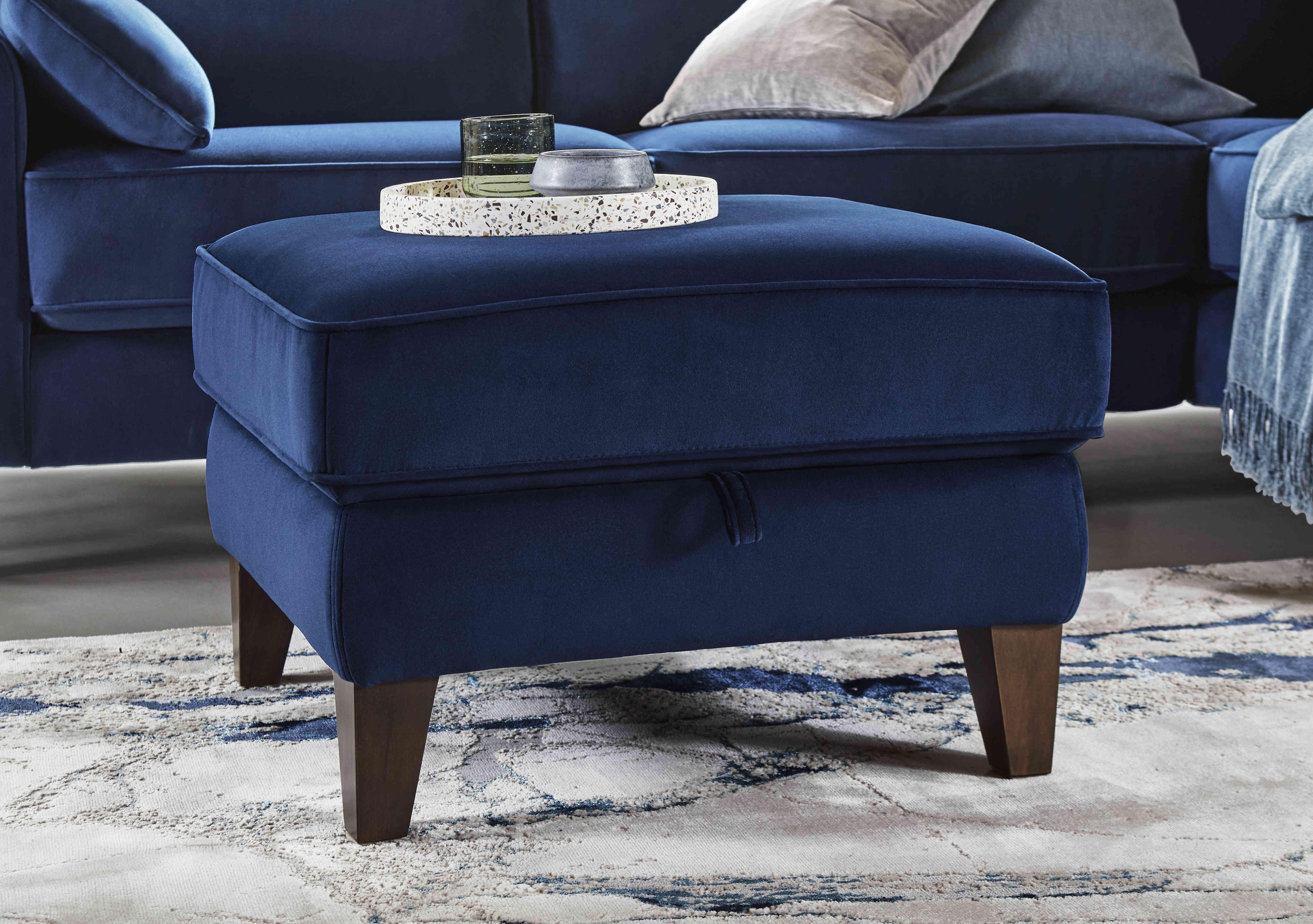 Brondby Fabric Storage Footstool in  on Furniture Village