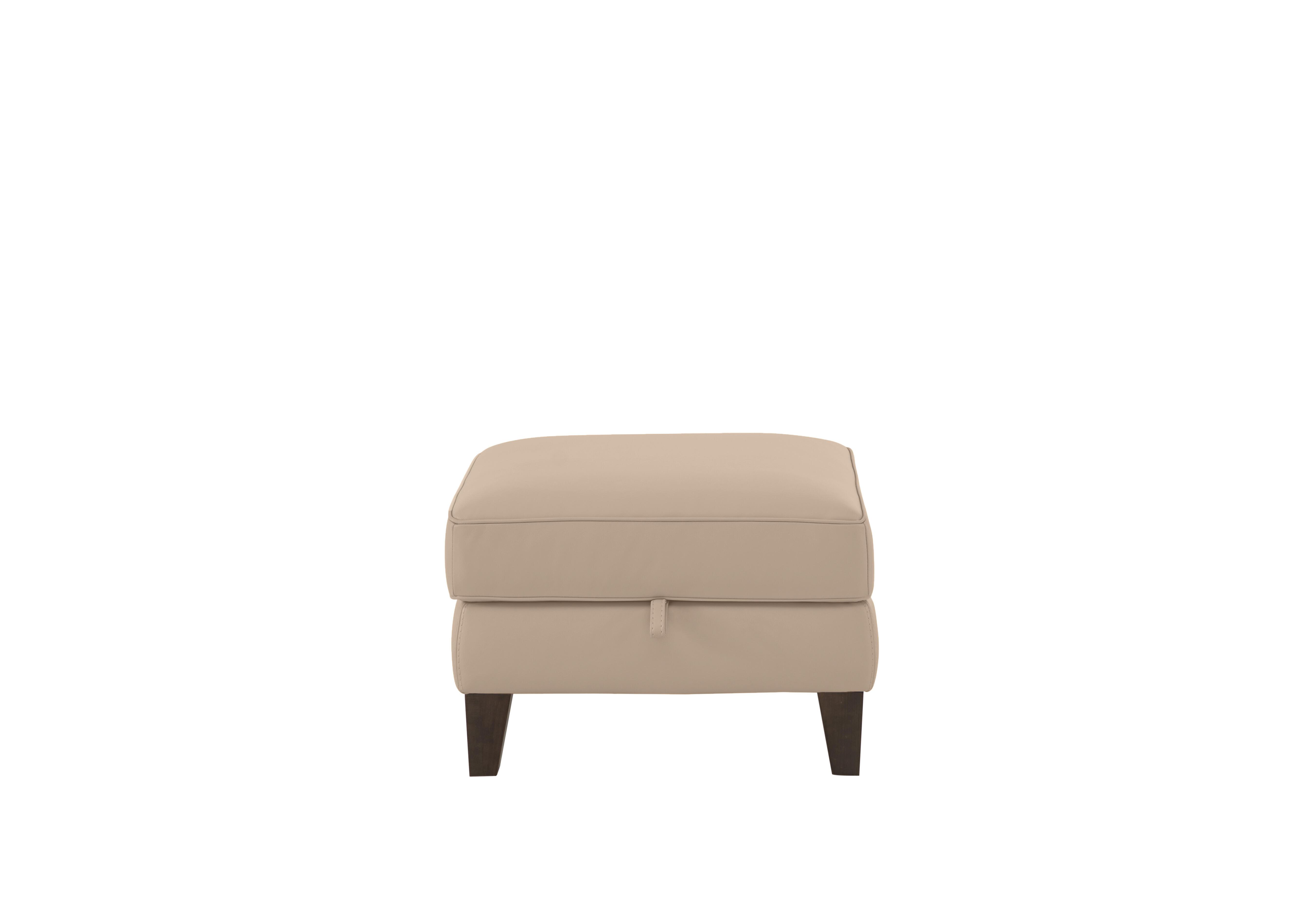 Brondby Leather Storage Footstool in Bv-039c Pebble on Furniture Village