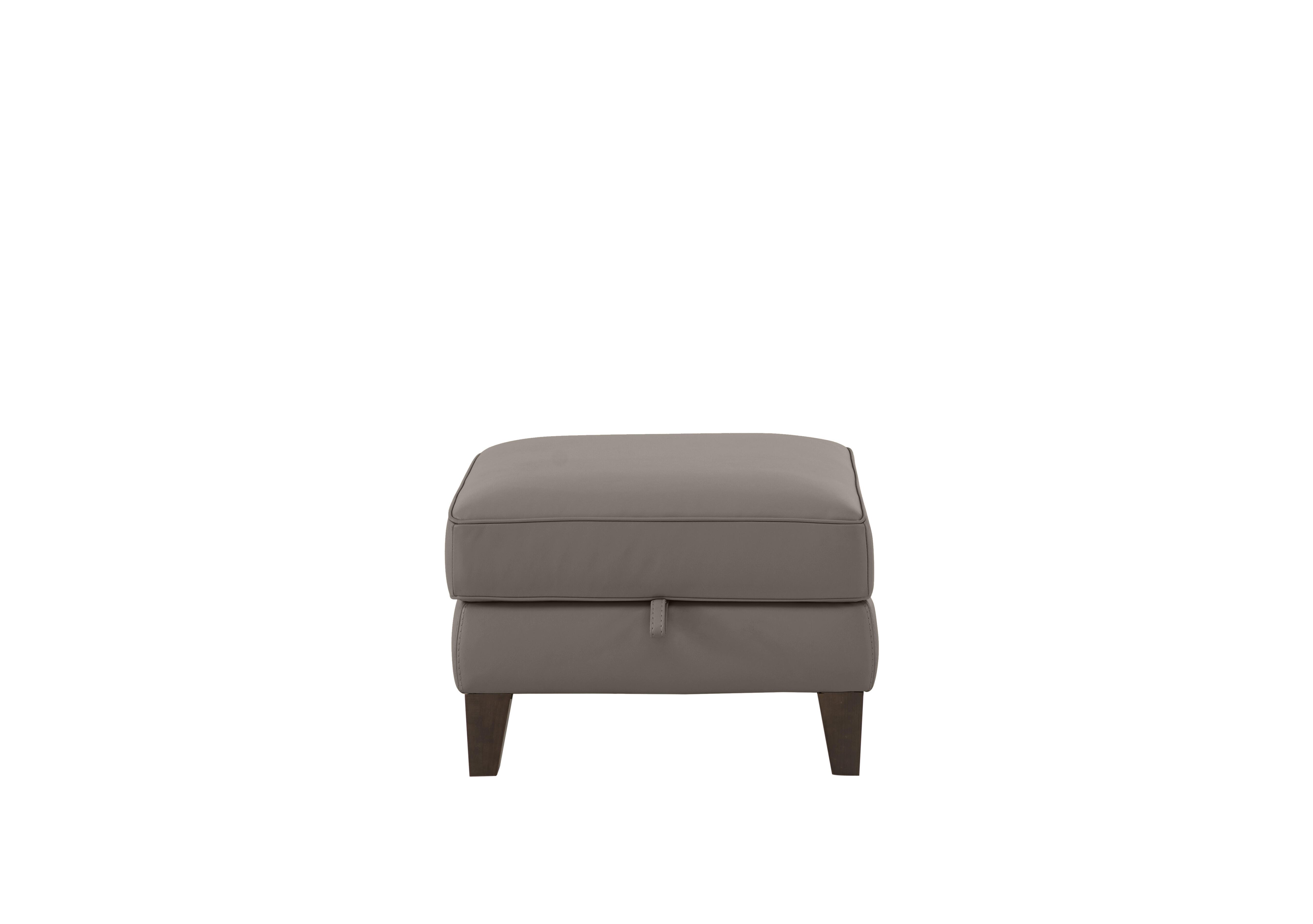 Brondby Leather Storage Footstool in Bv-042e Elephant on Furniture Village