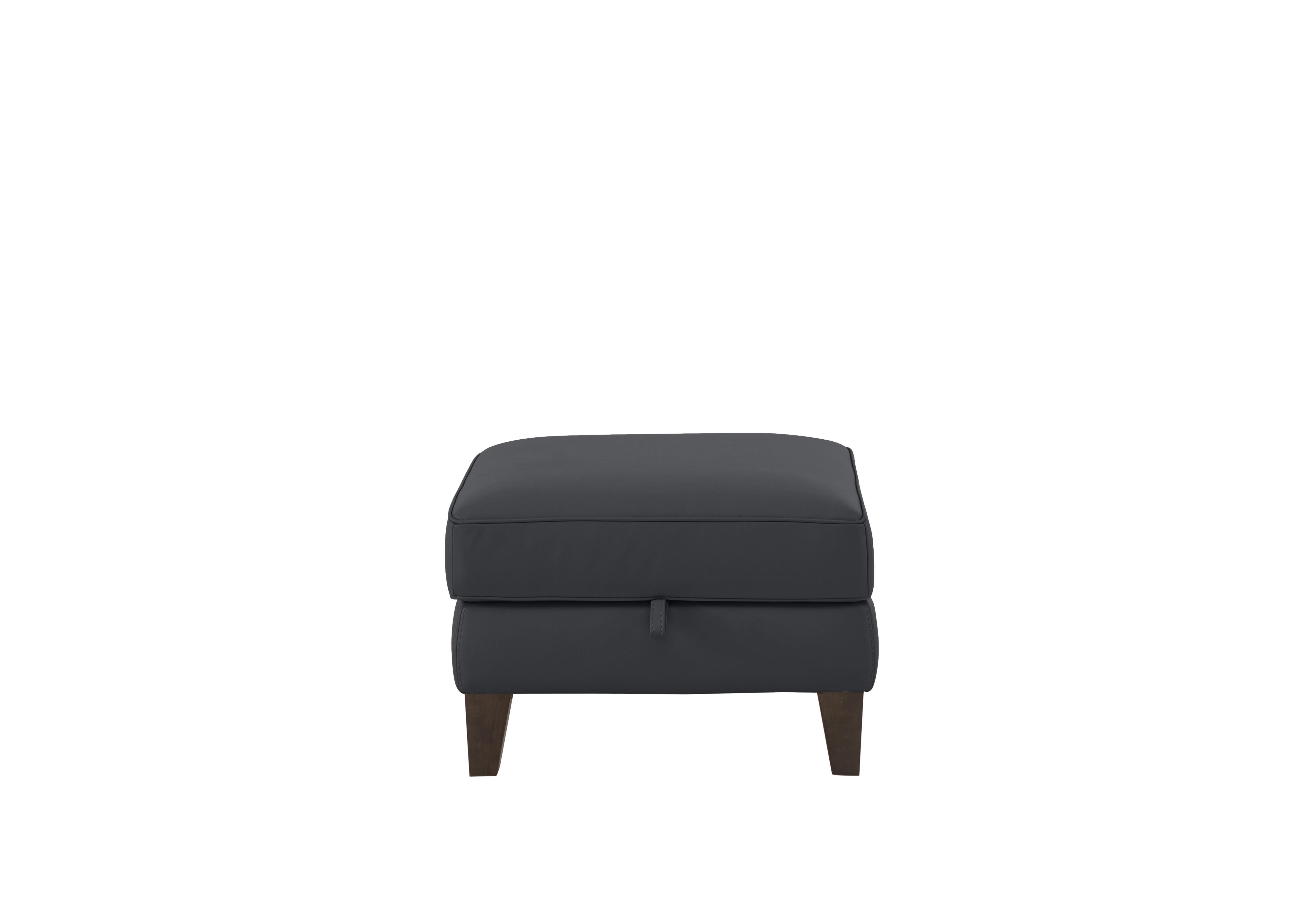 Brondby Leather Storage Footstool in Bv-058e Shale Grey on Furniture Village
