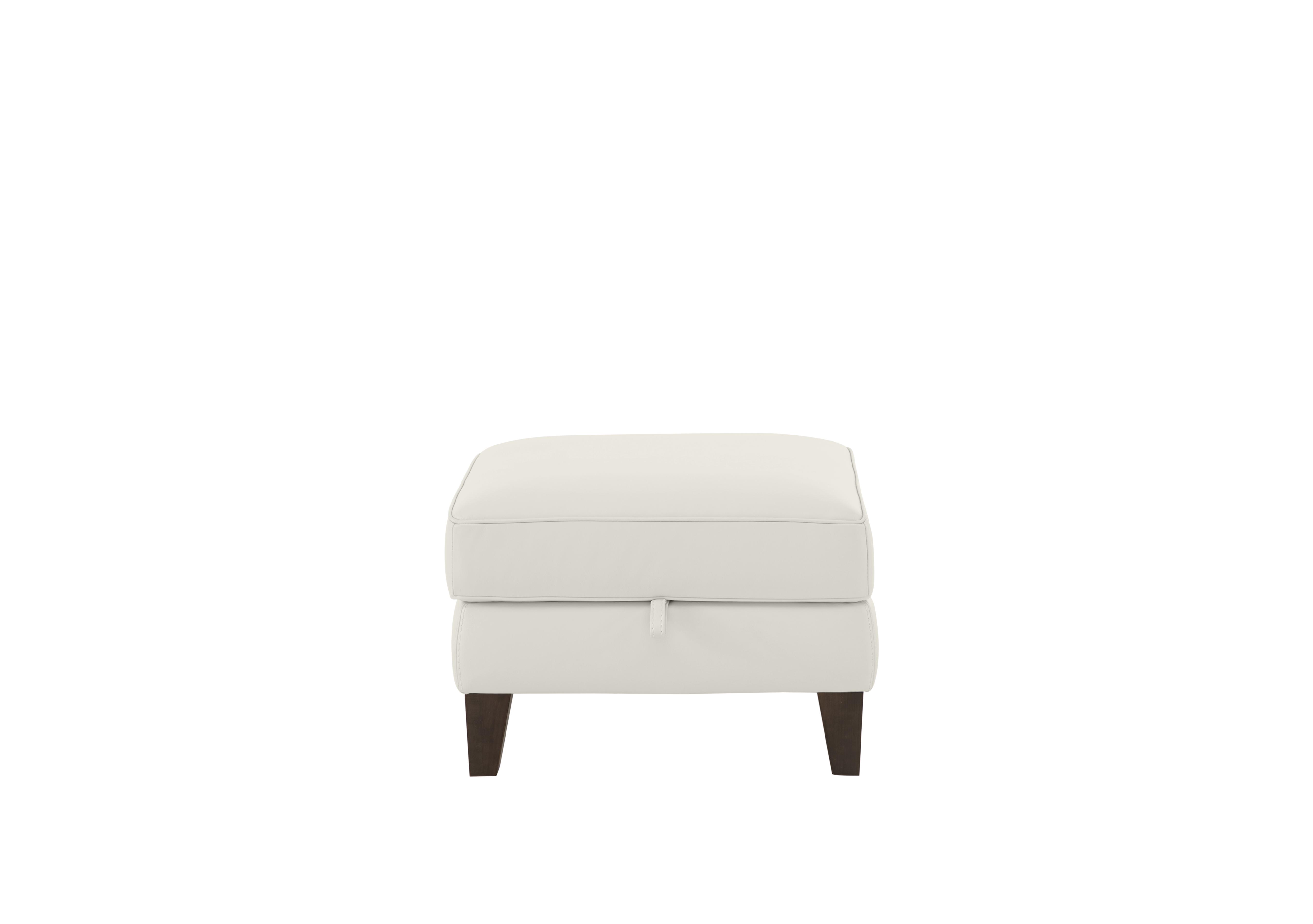Brondby Leather Storage Footstool in Bv-156e Frost on Furniture Village