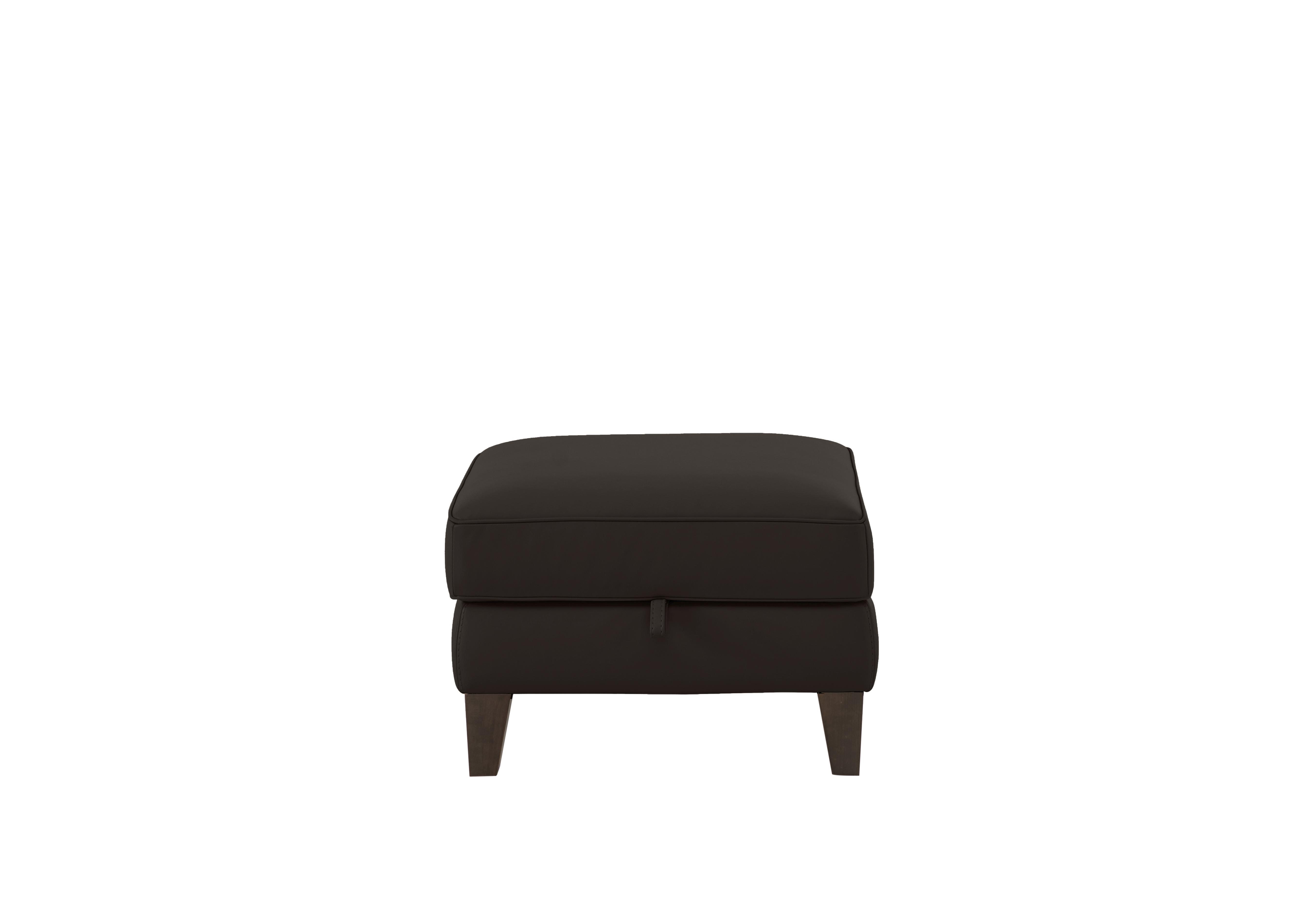 Brondby Leather Storage Footstool in Bv-1748 Dark Chocolate on Furniture Village