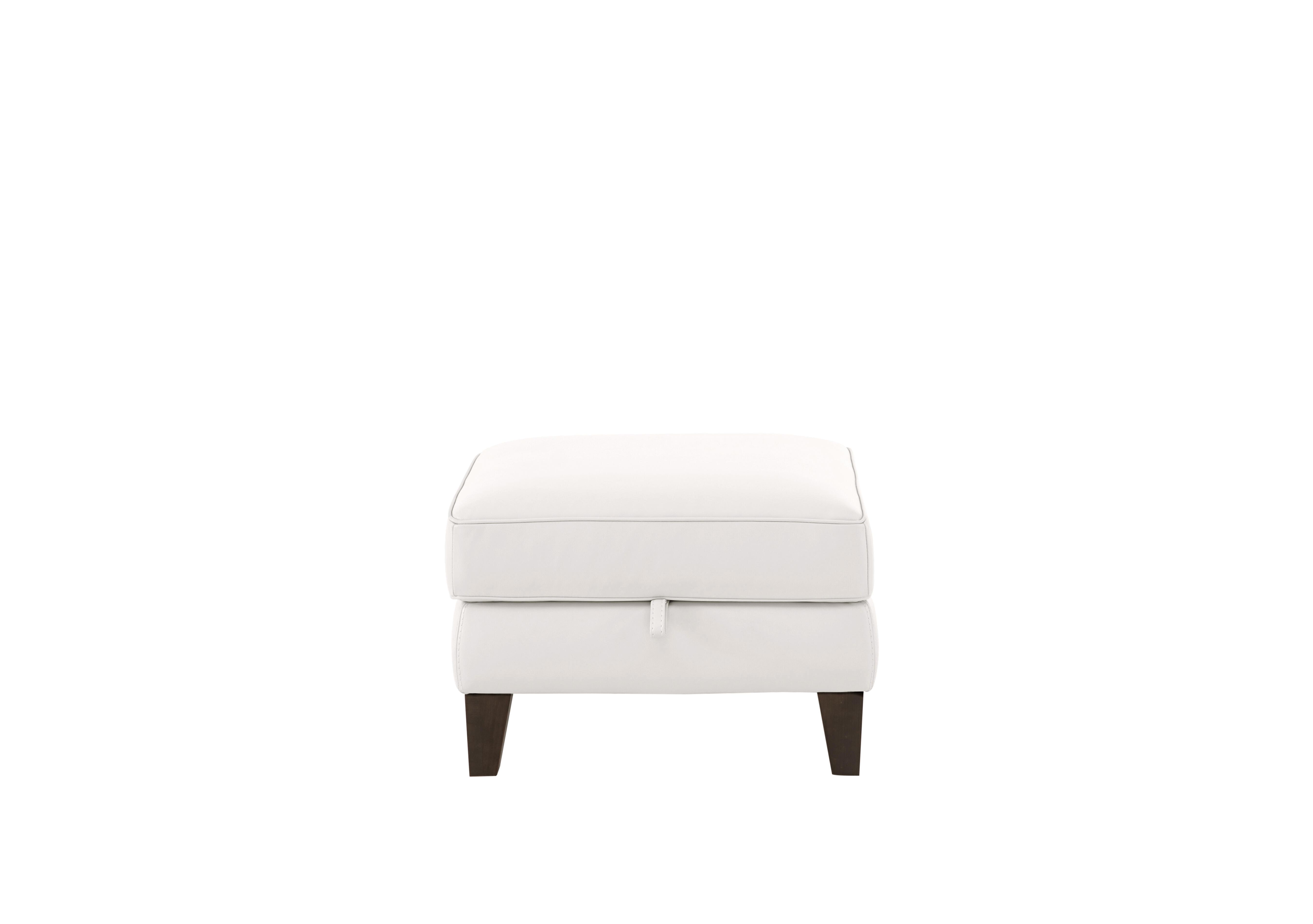 Brondby Leather Storage Footstool in Bv-744d Star White on Furniture Village