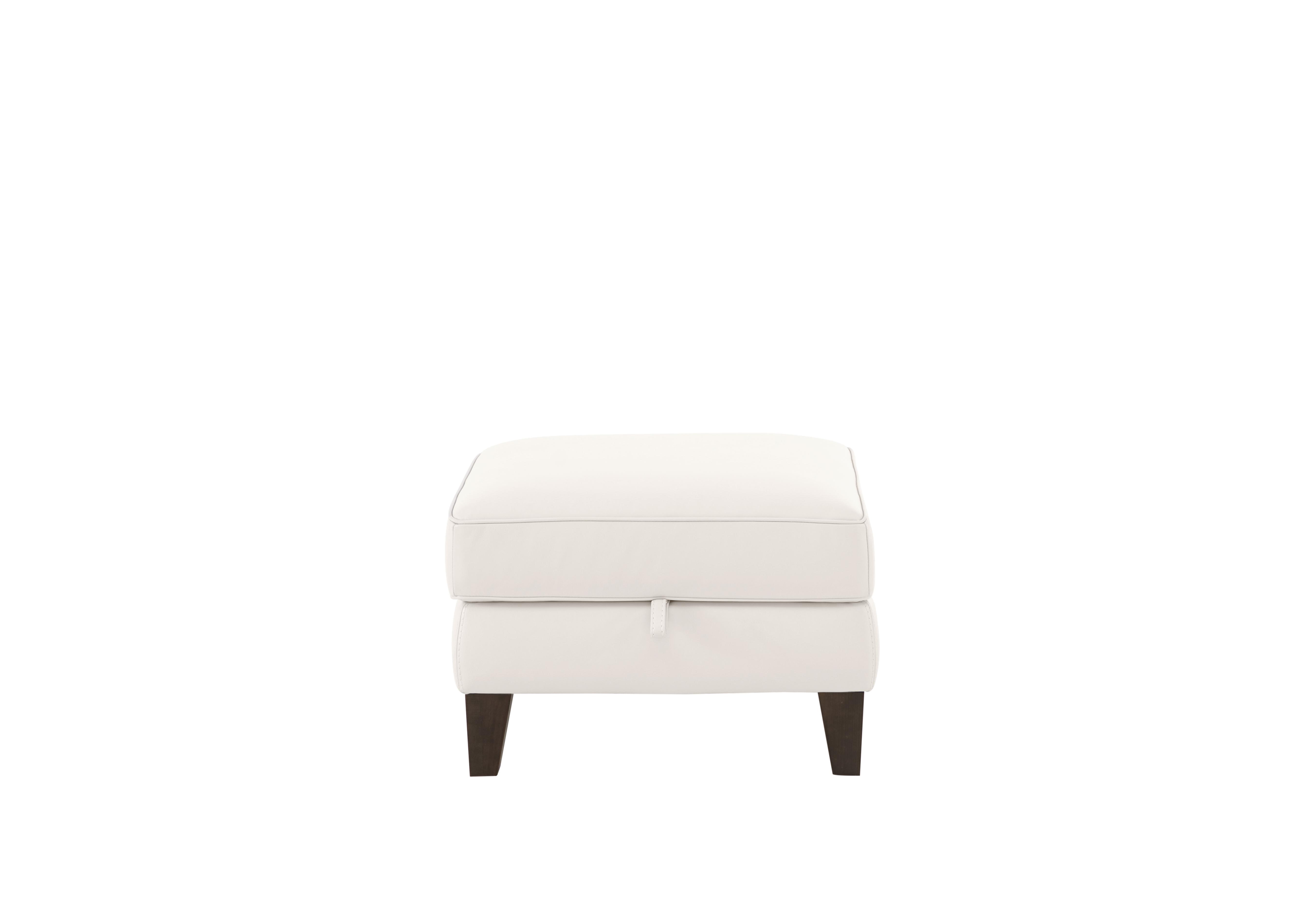 Brondby Leather Storage Footstool in Bv-744d Star White on Furniture Village