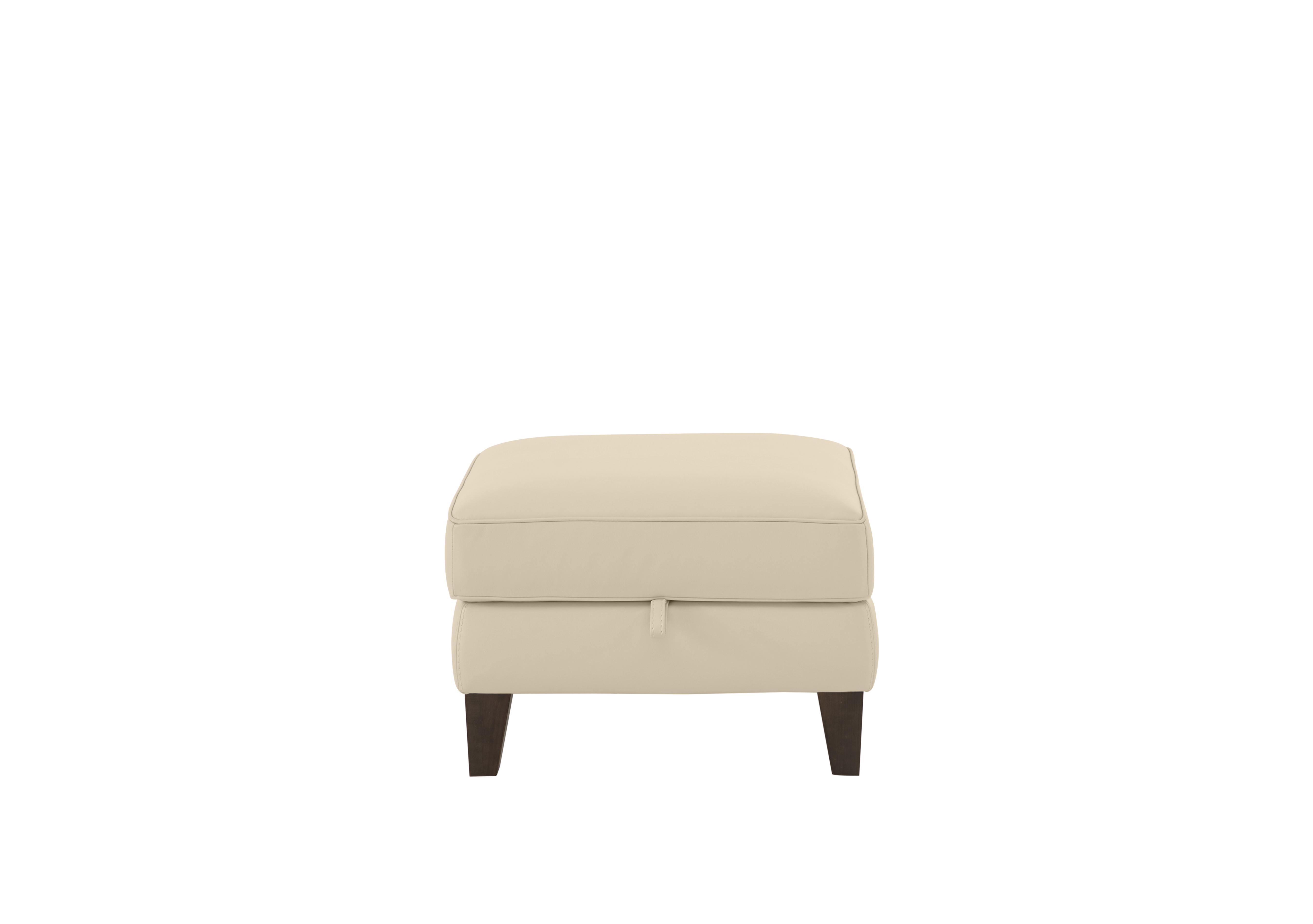 Brondby Leather Storage Footstool in Bv-862c Bisque on Furniture Village