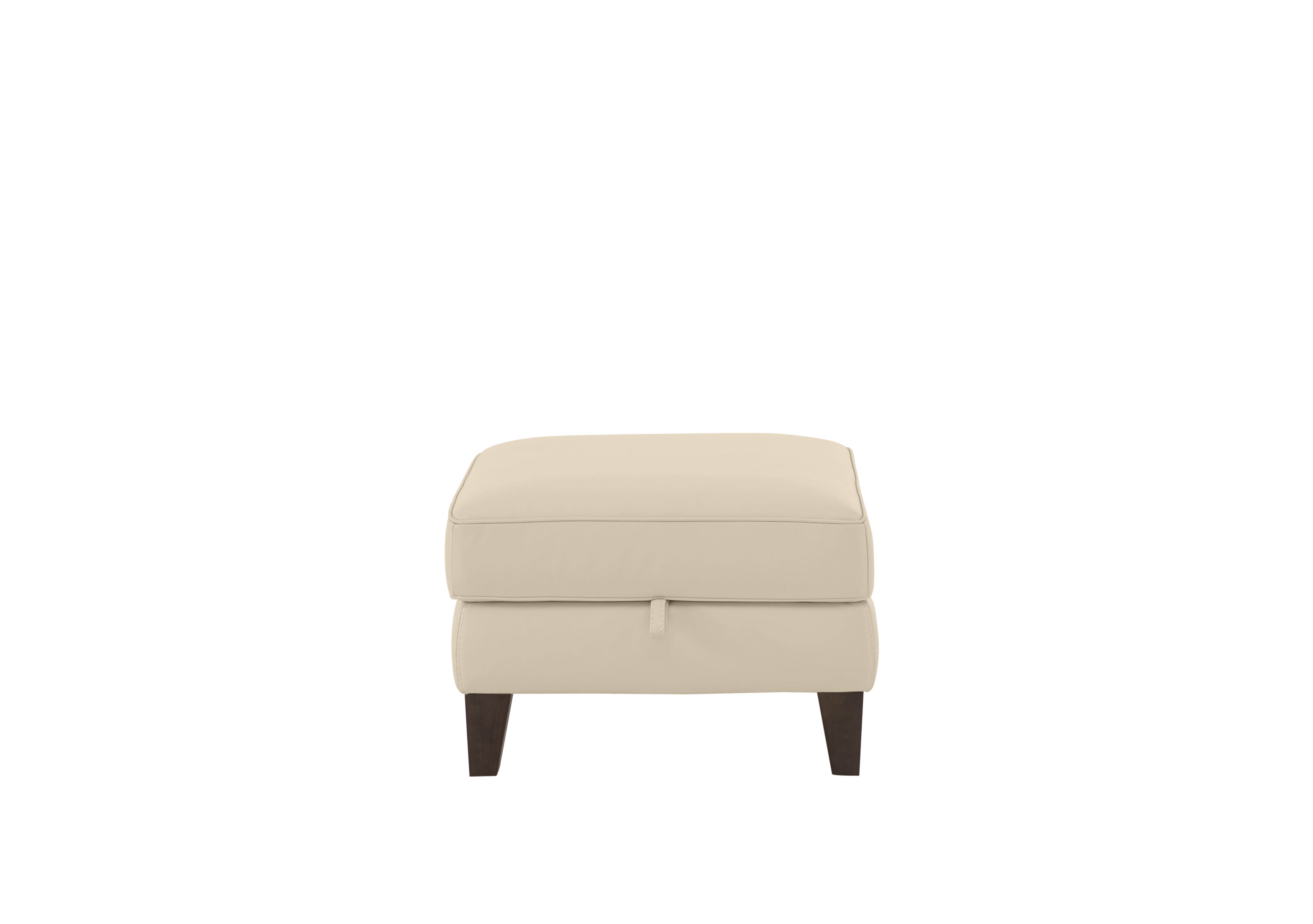 Brondby Leather Storage Footstool in Bv-862c Bisque on Furniture Village