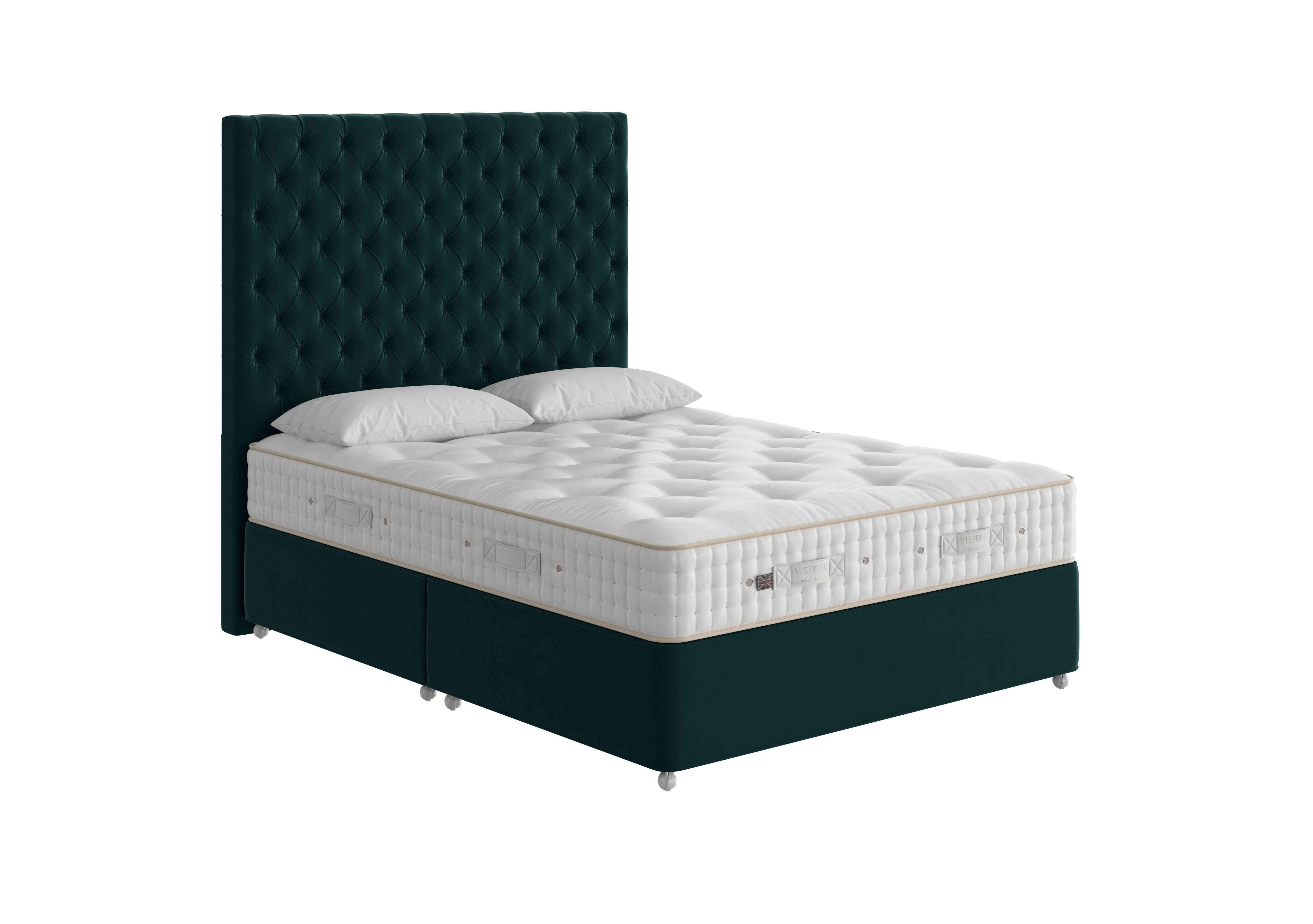 Tiara Superb Divan Set in 2154 Plush Bottle Green on Furniture Village