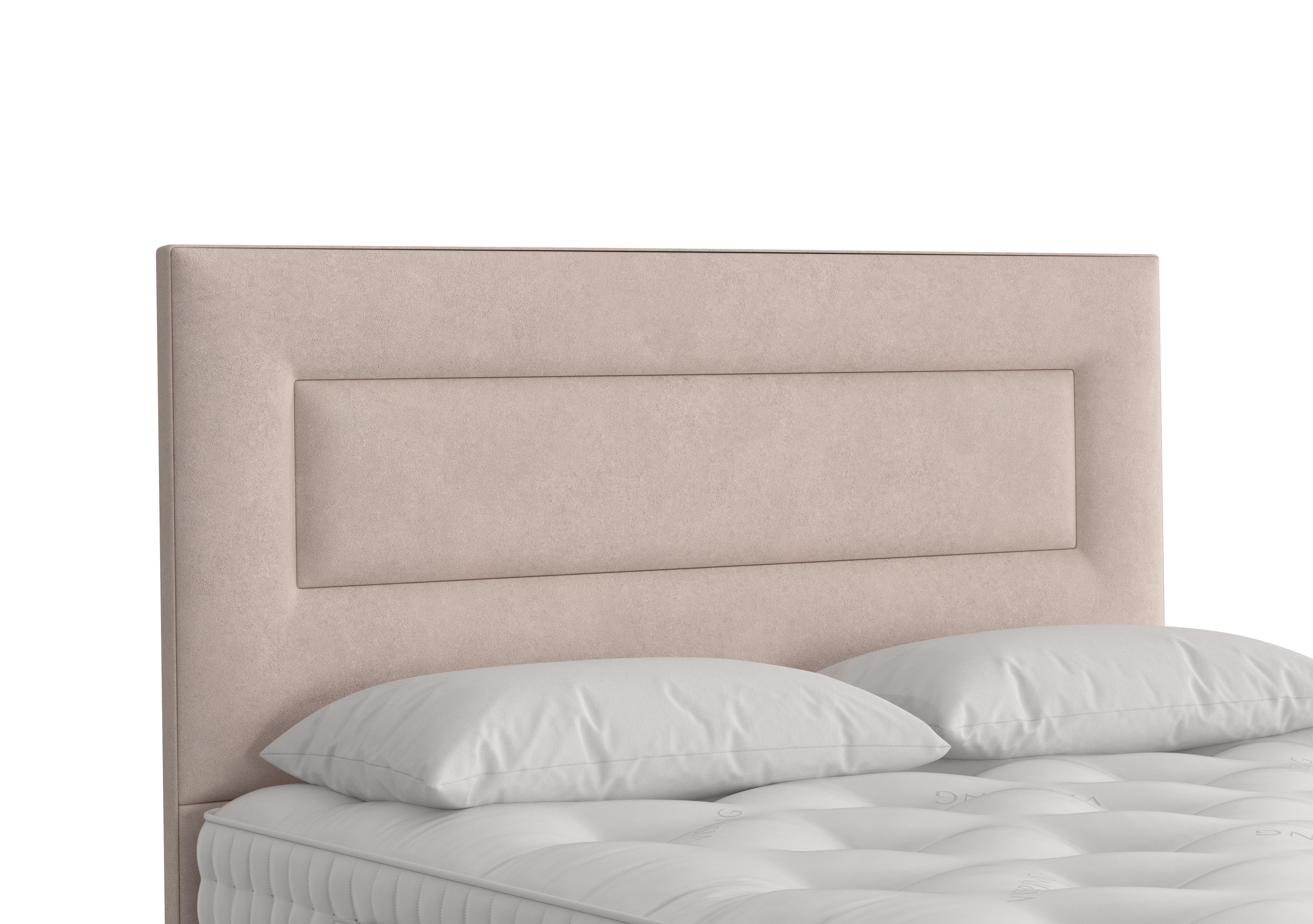 Enyo Floor Standing Headboard in 405 Faux Suede Mink on Furniture Village