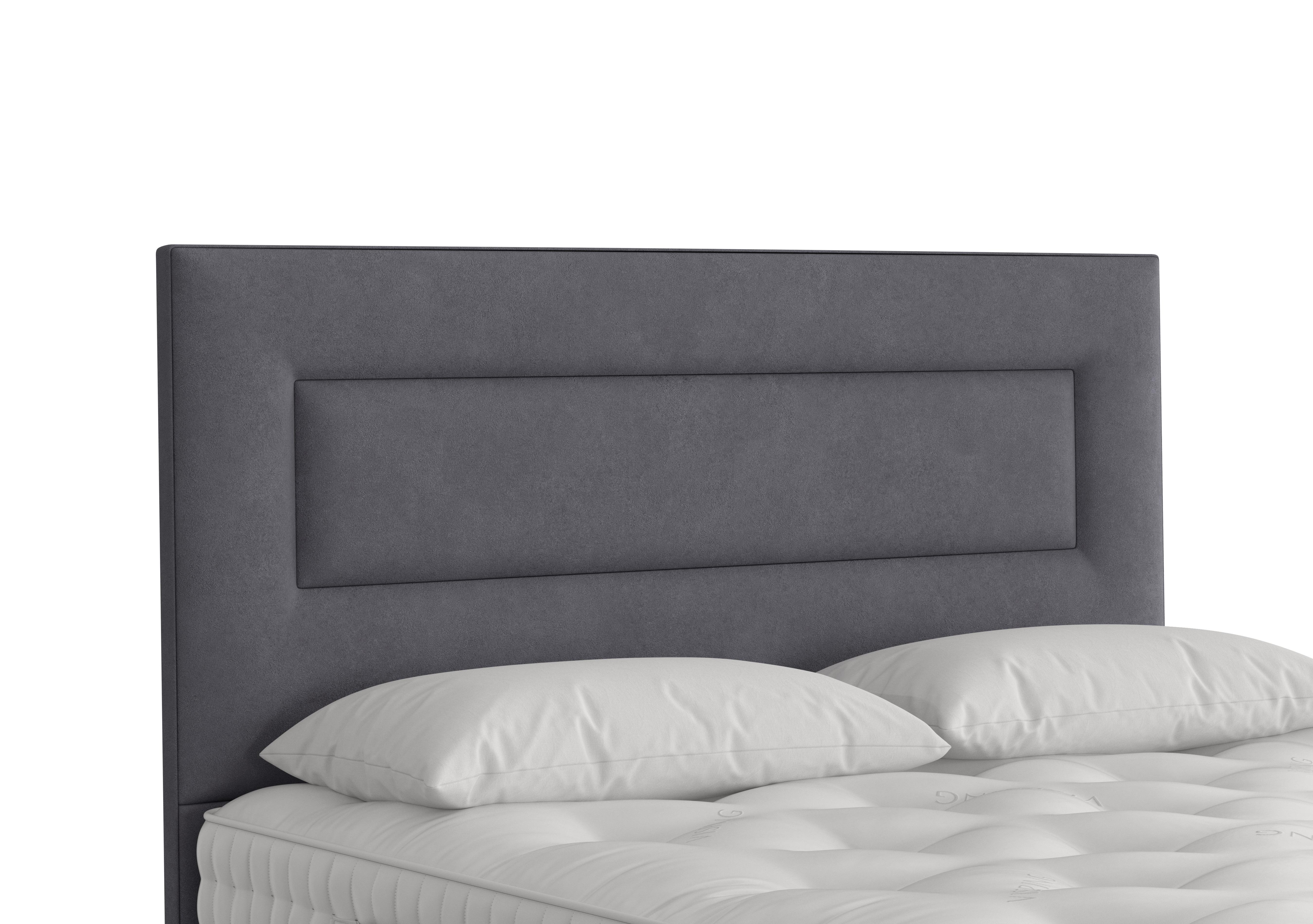 Enyo Floor Standing Headboard in 410 Faux Suede Charcoal on Furniture Village