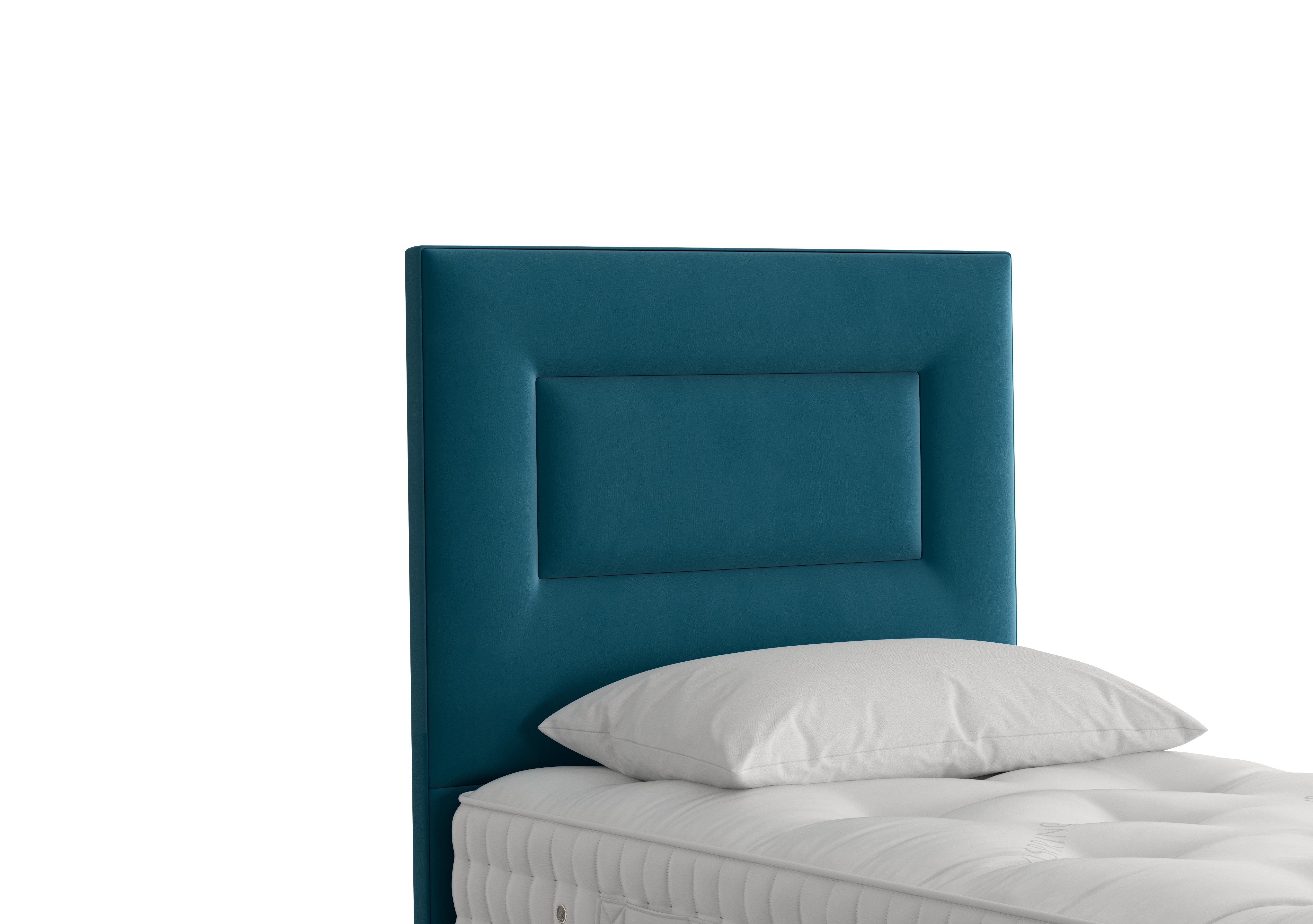 Enyo Floor Standing Headboard in 2114 Plush Teal on Furniture Village
