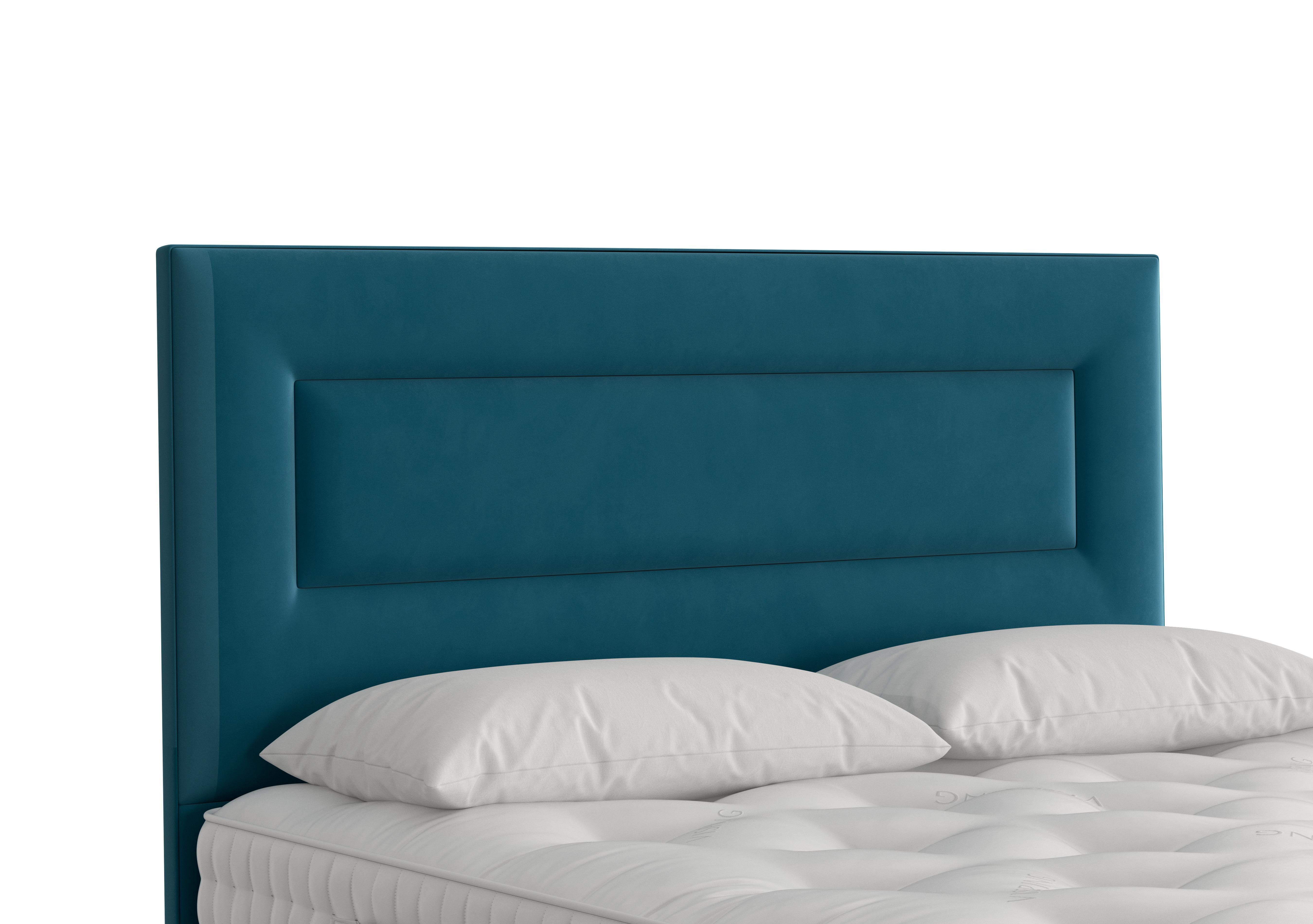 Enyo Floor Standing Headboard in 2114 Plush Teal on Furniture Village
