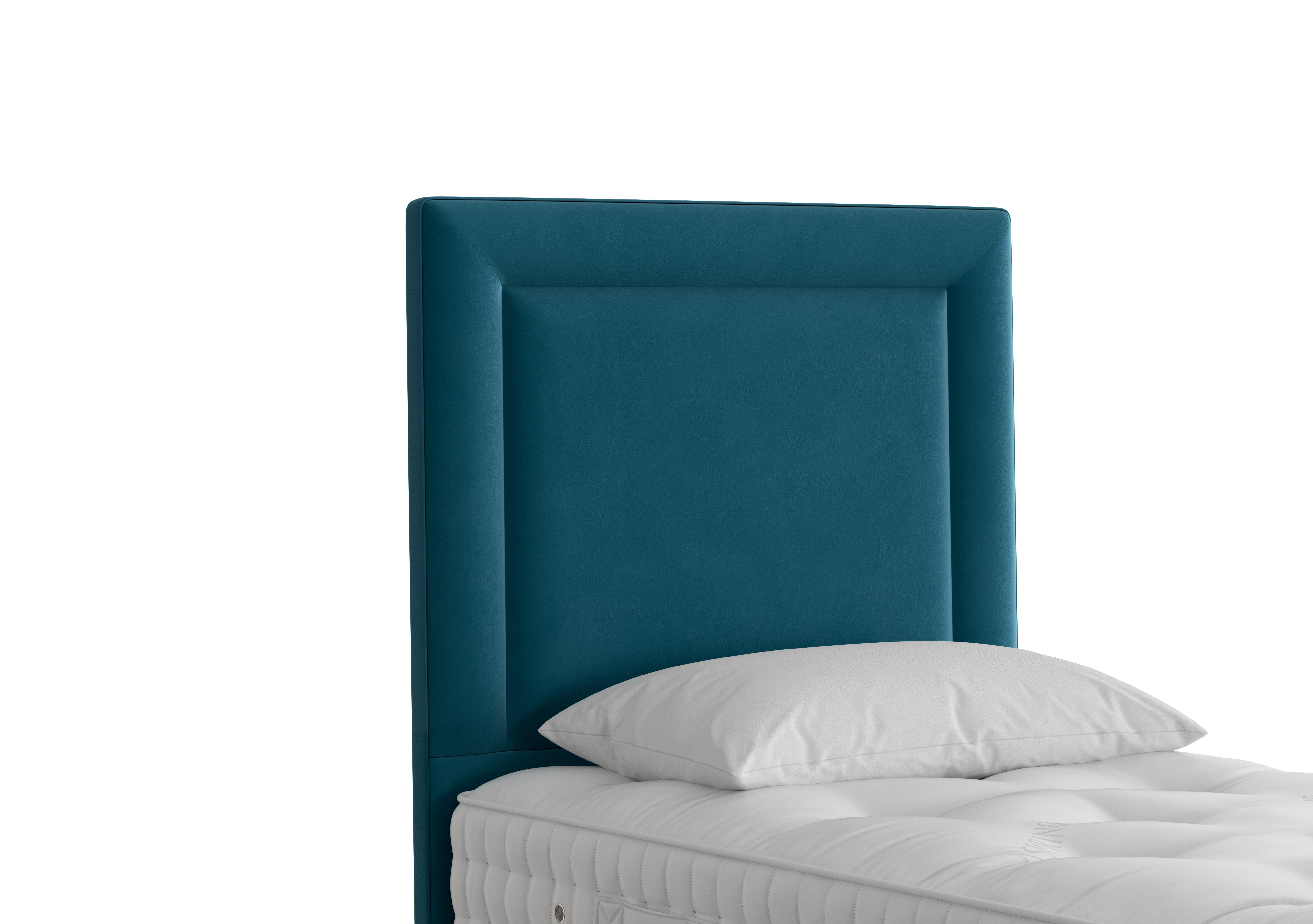 Helios Floor Standing Headboard in 2114 Plush Teal on Furniture Village