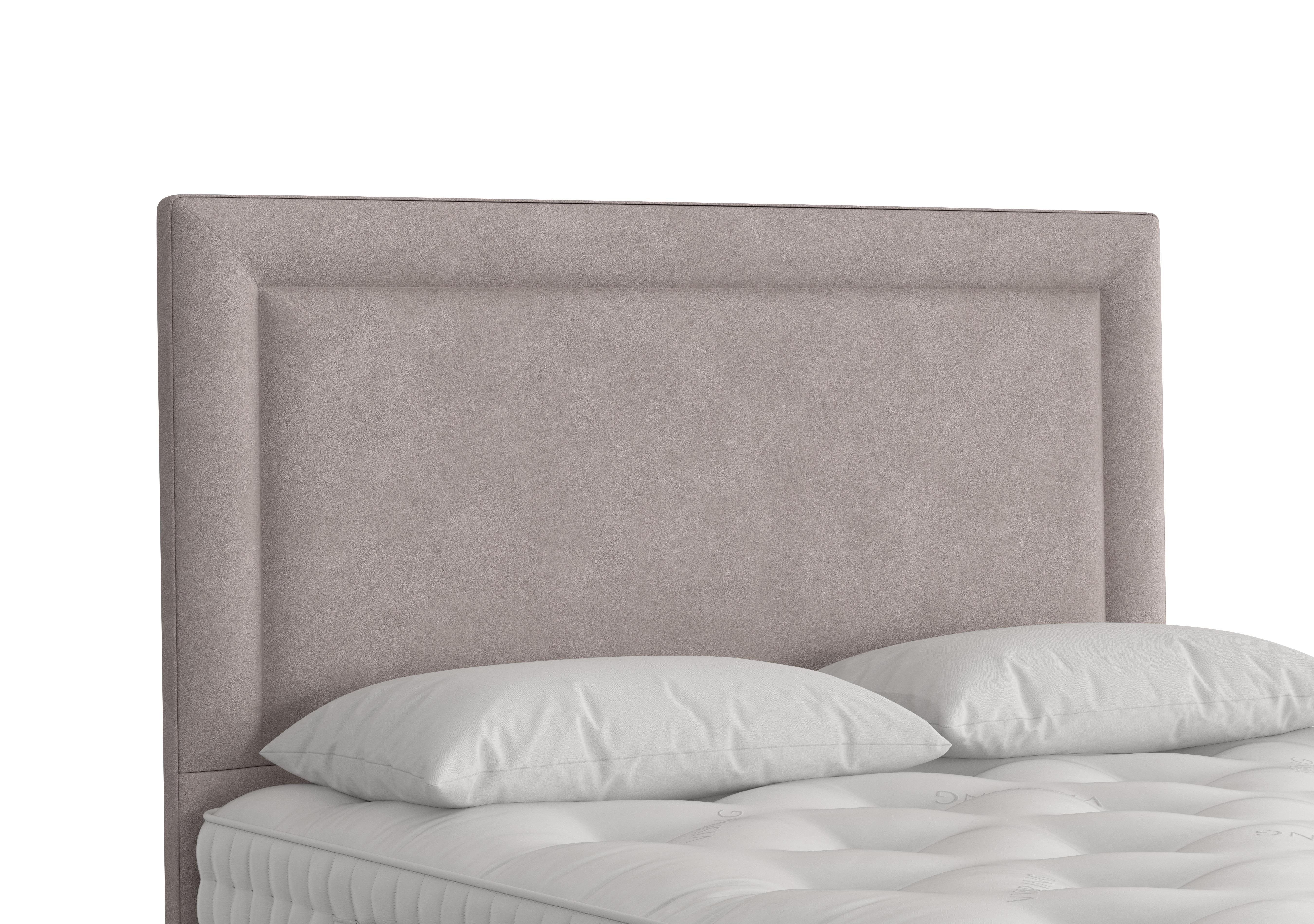 Helios Floor Standing Headboard in 404 Faux Suede Dove on Furniture Village