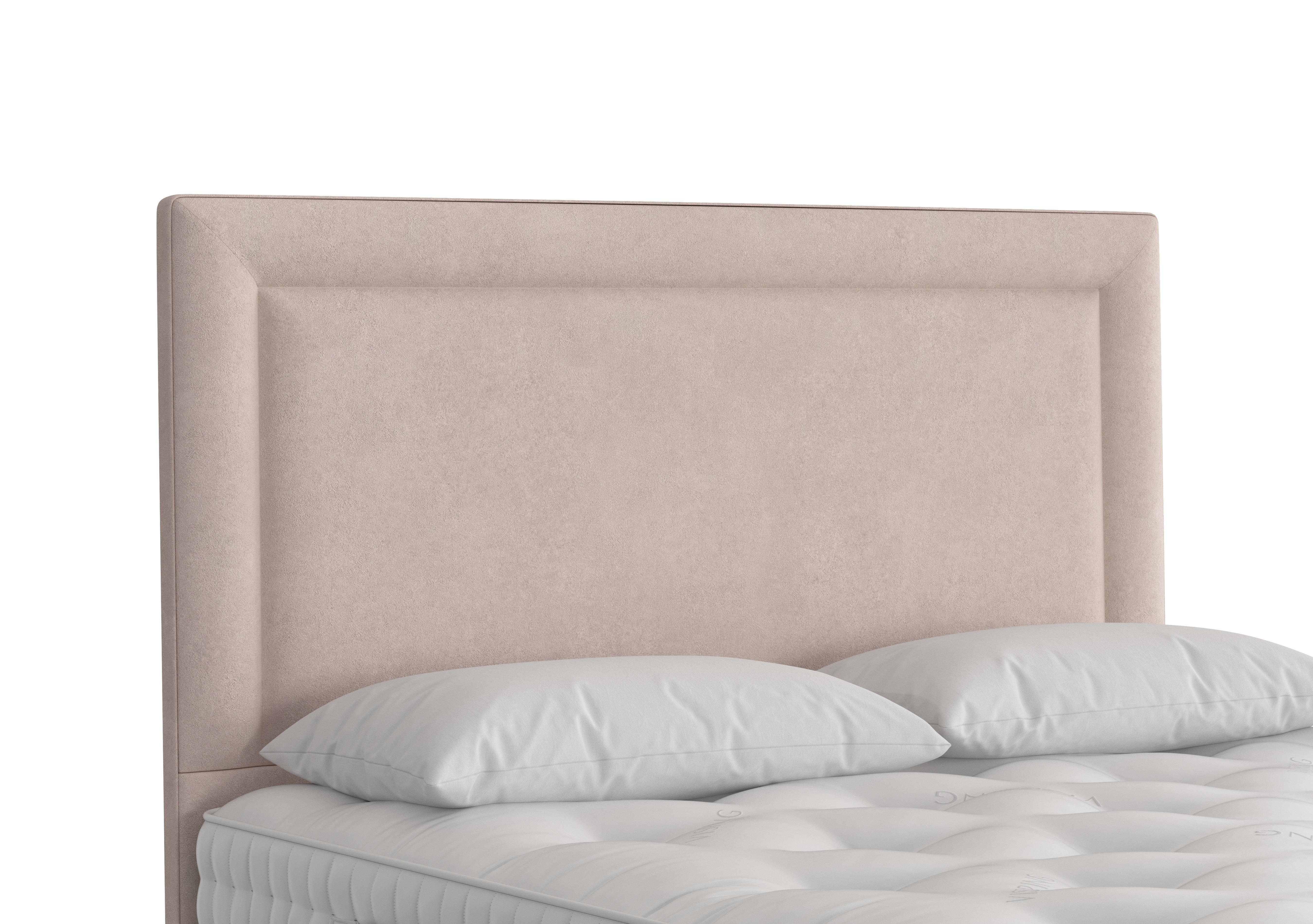 Helios Floor Standing Headboard in 405 Faux Suede Mink on Furniture Village