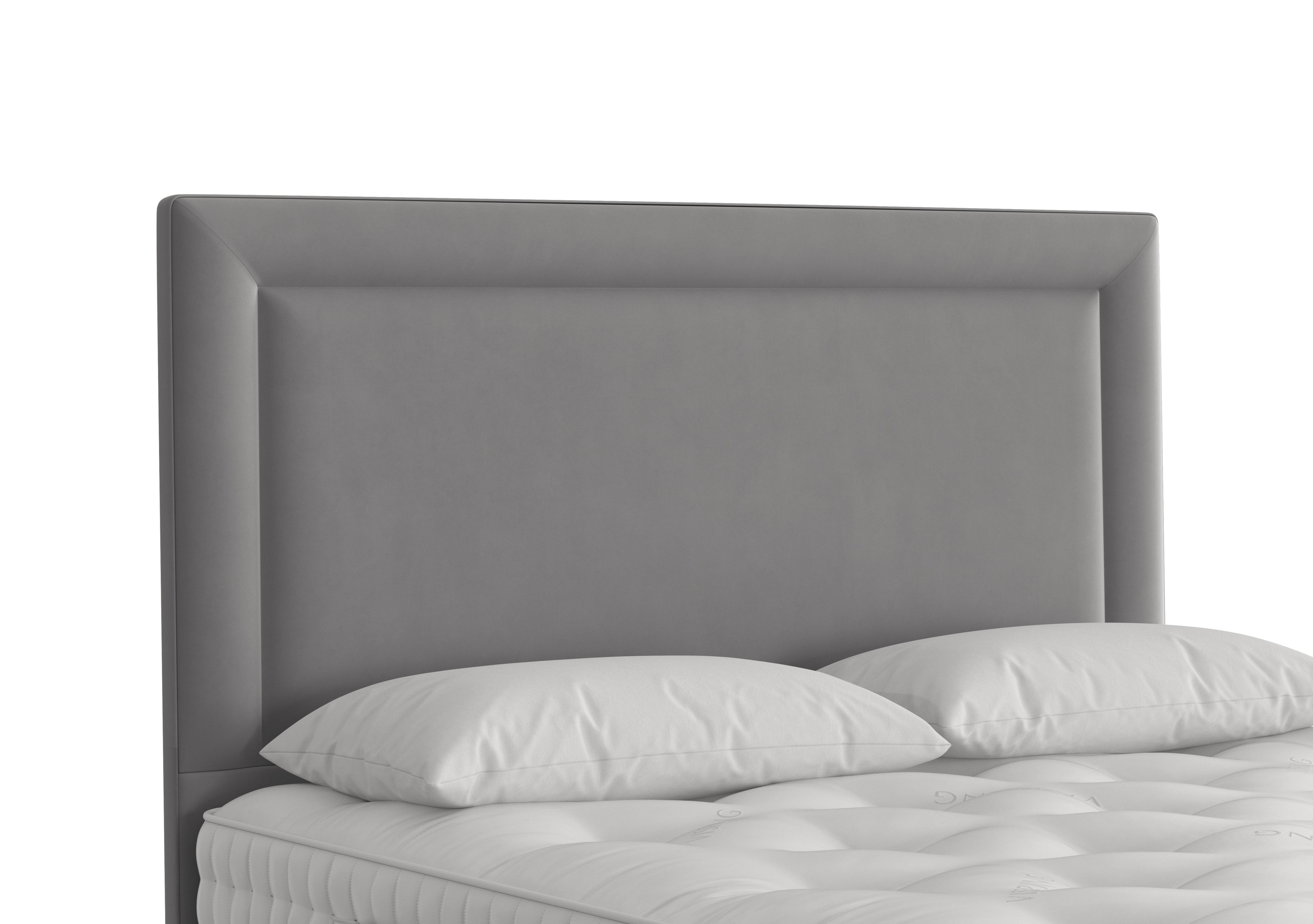 Helios Floor Standing Headboard in 4057 Plush Velvet French Grey on Furniture Village