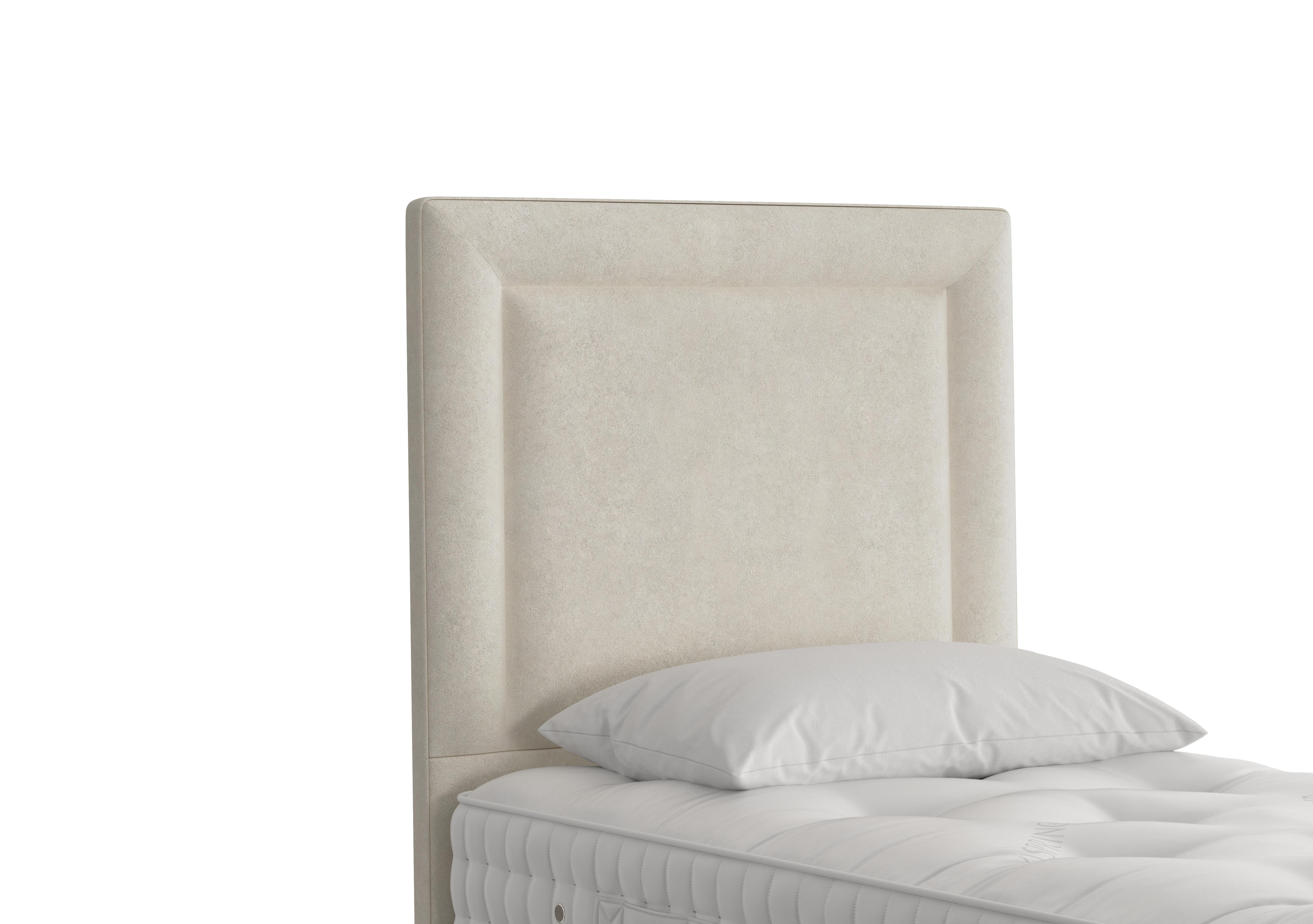 Helios Floor Standing Headboard in 409 Faux Suede Champagne on Furniture Village