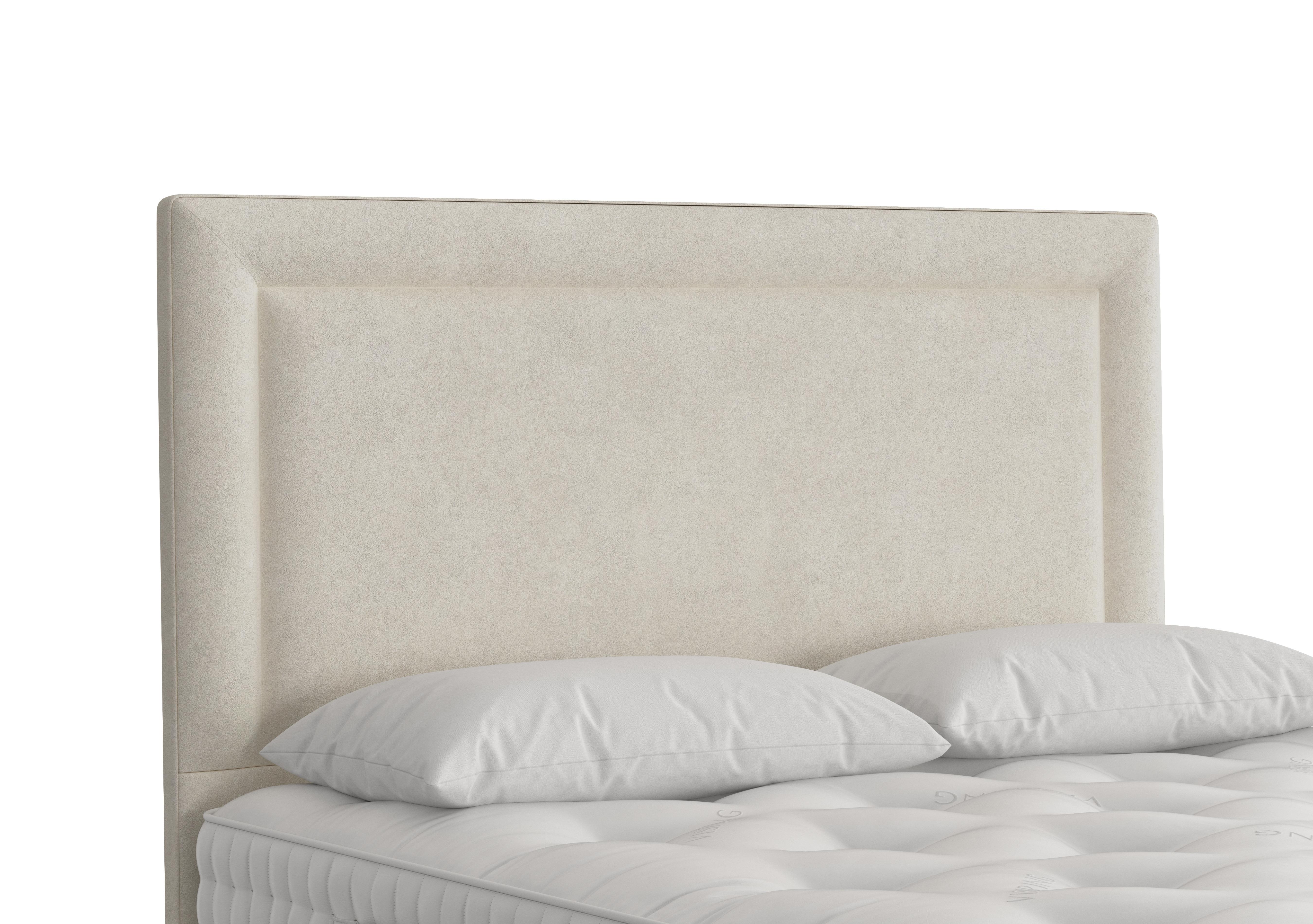 Helios Floor Standing Headboard in 409 Faux Suede Champagne on Furniture Village