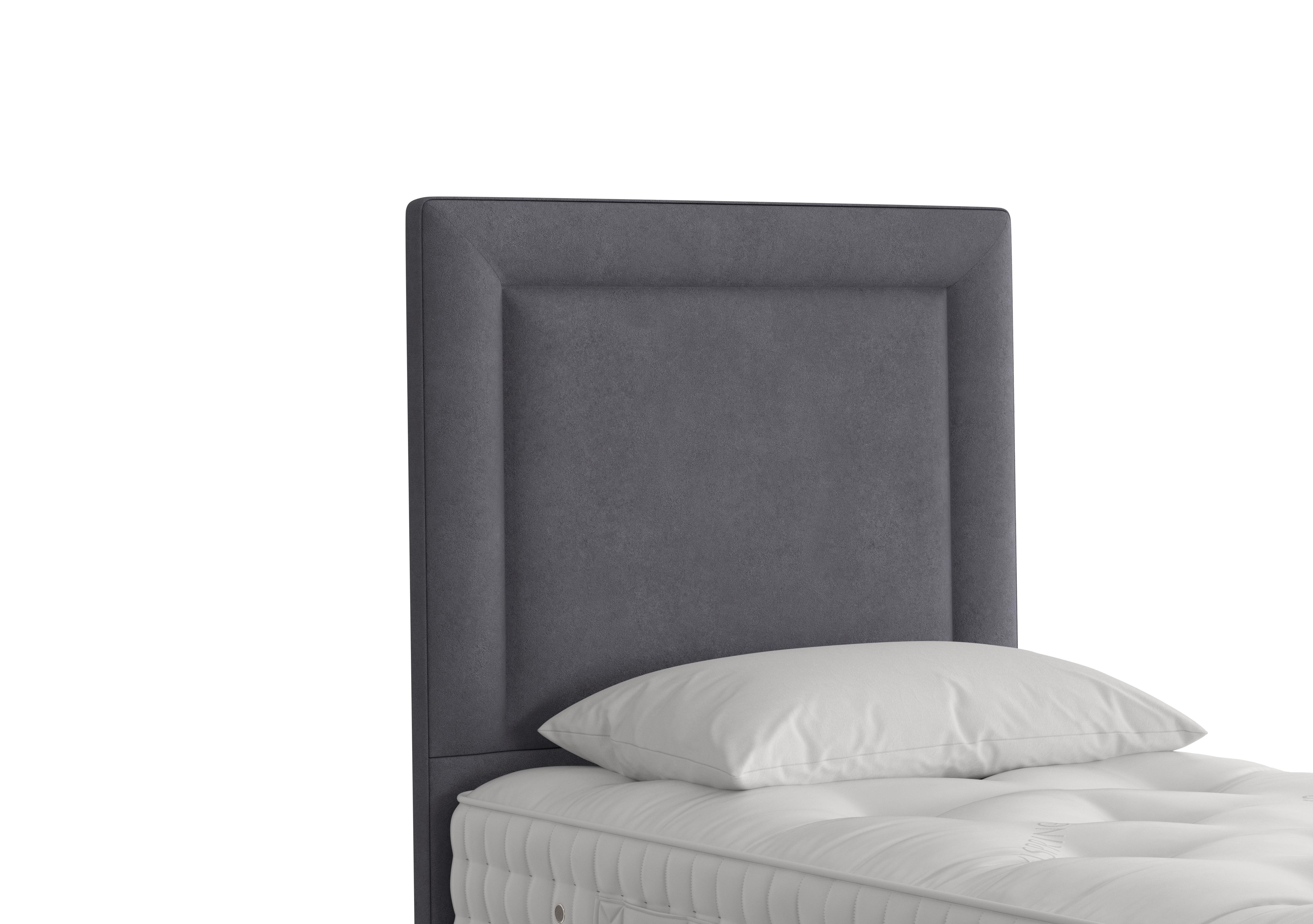 Helios Floor Standing Headboard in 410 Faux Suede Charcoal on Furniture Village