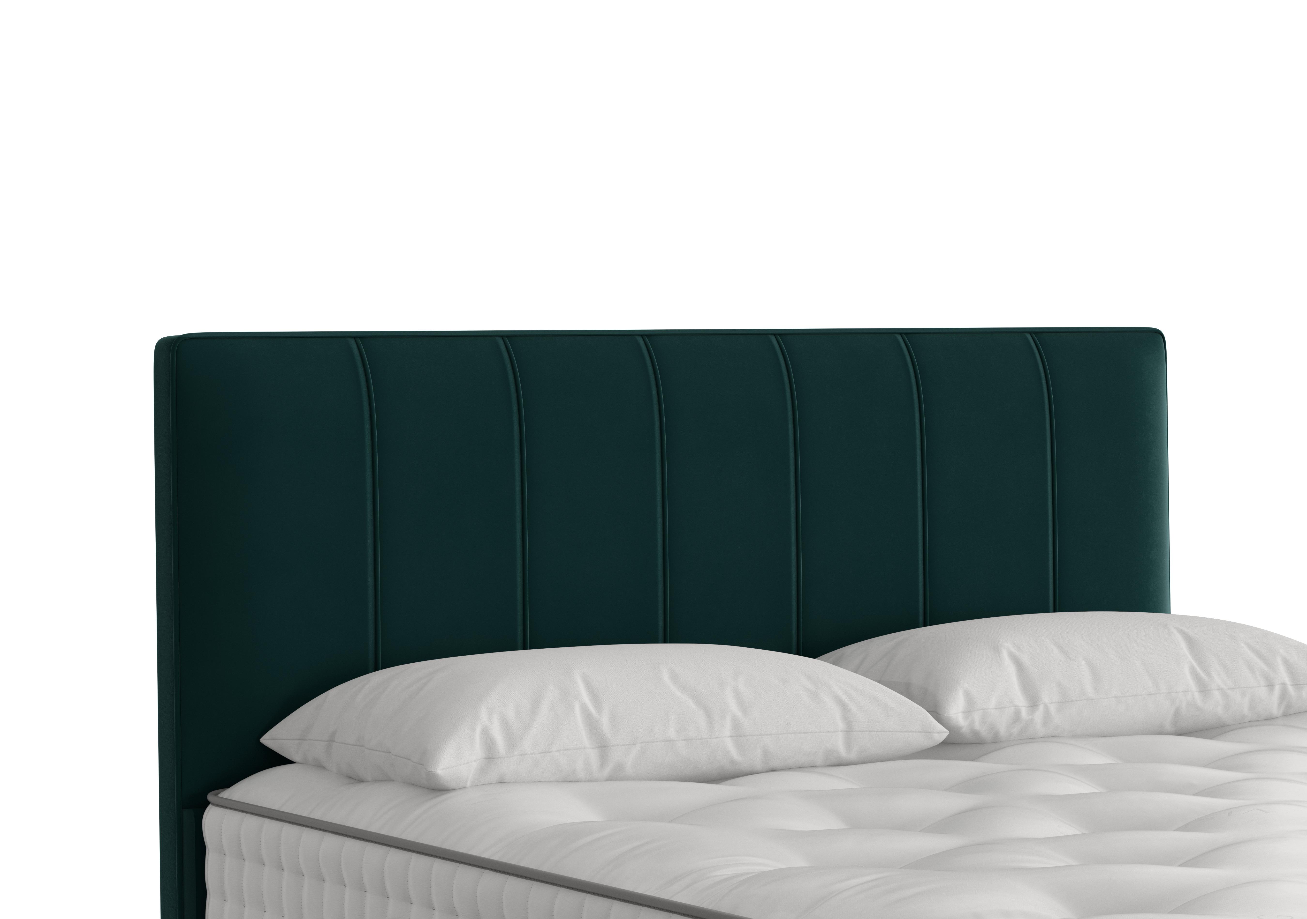 Hera Headboard in 2154 Plush Bottle Green on Furniture Village