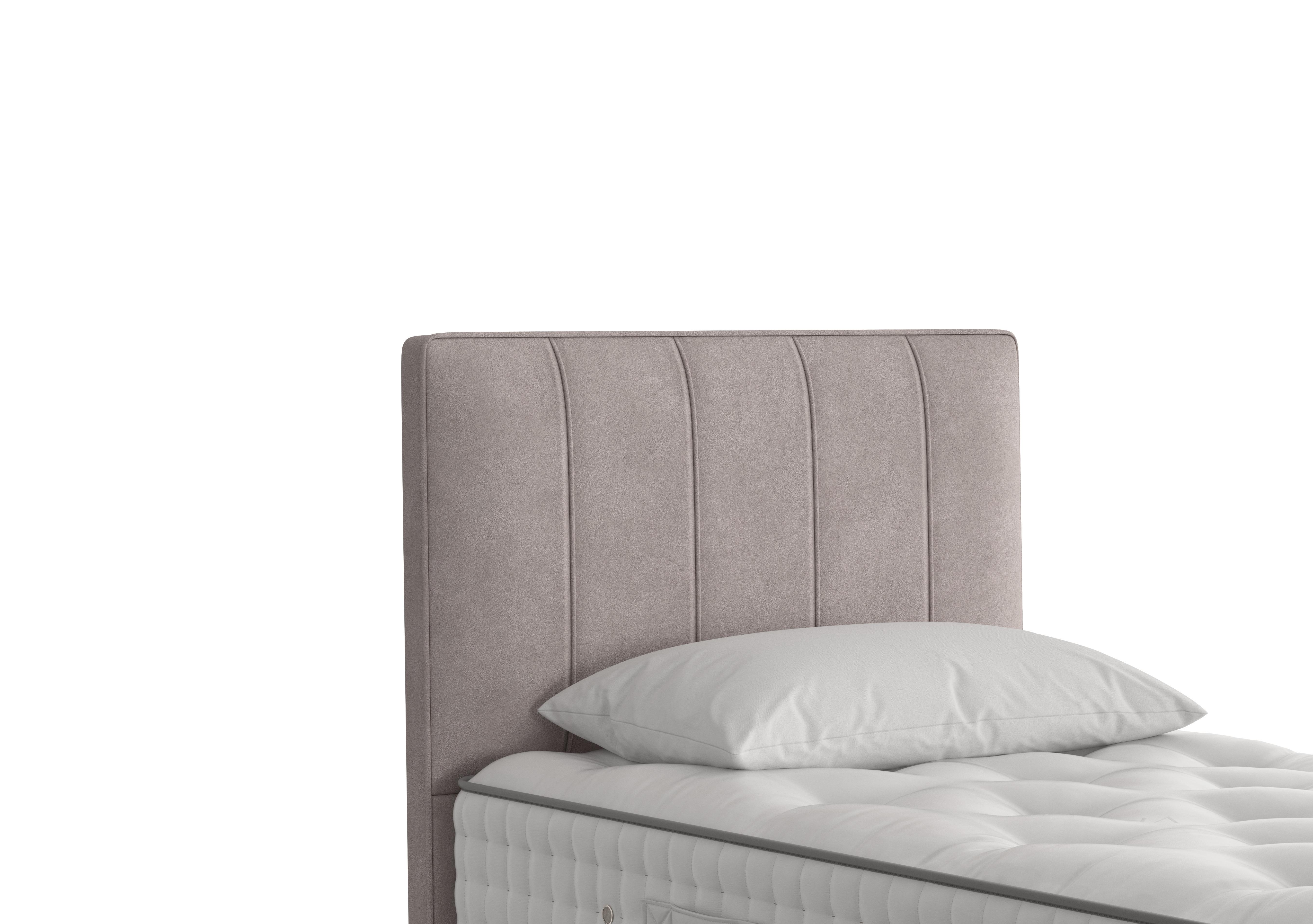 Hera Headboard in 404 Faux Suede Dove on Furniture Village