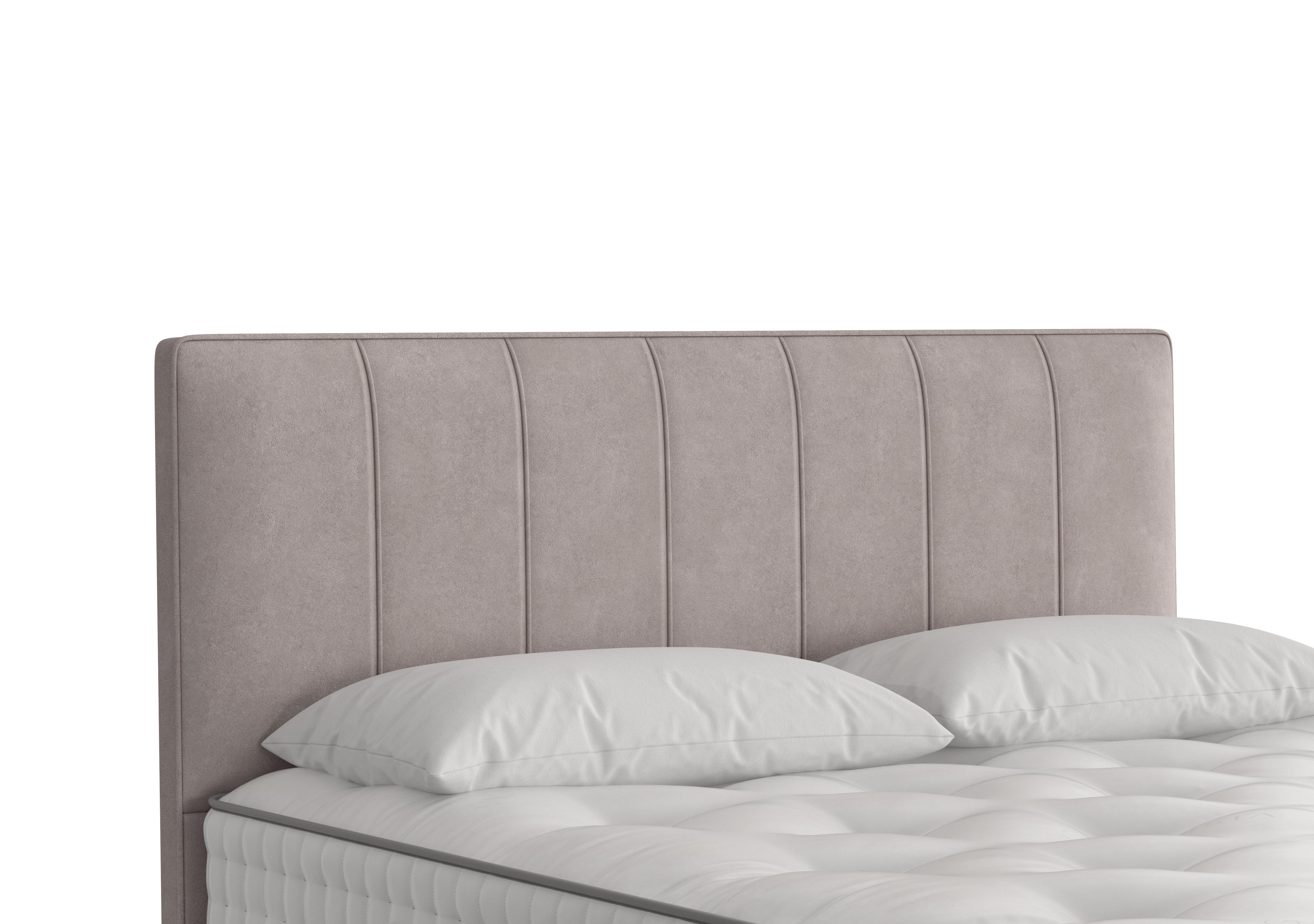 Hera Headboard in 404 Faux Suede Dove on Furniture Village