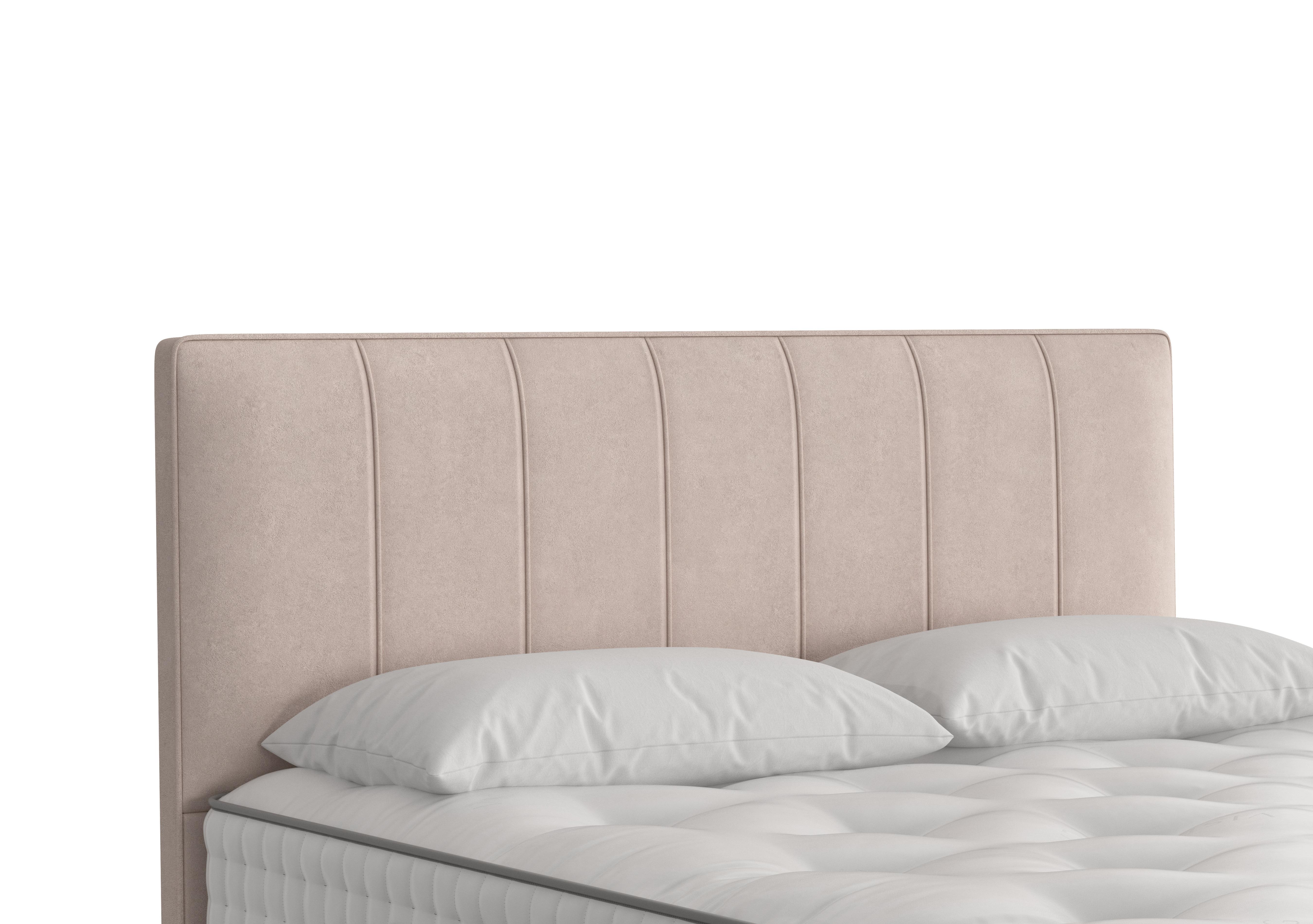 Hera Headboard in 405 Faux Suede Mink on Furniture Village
