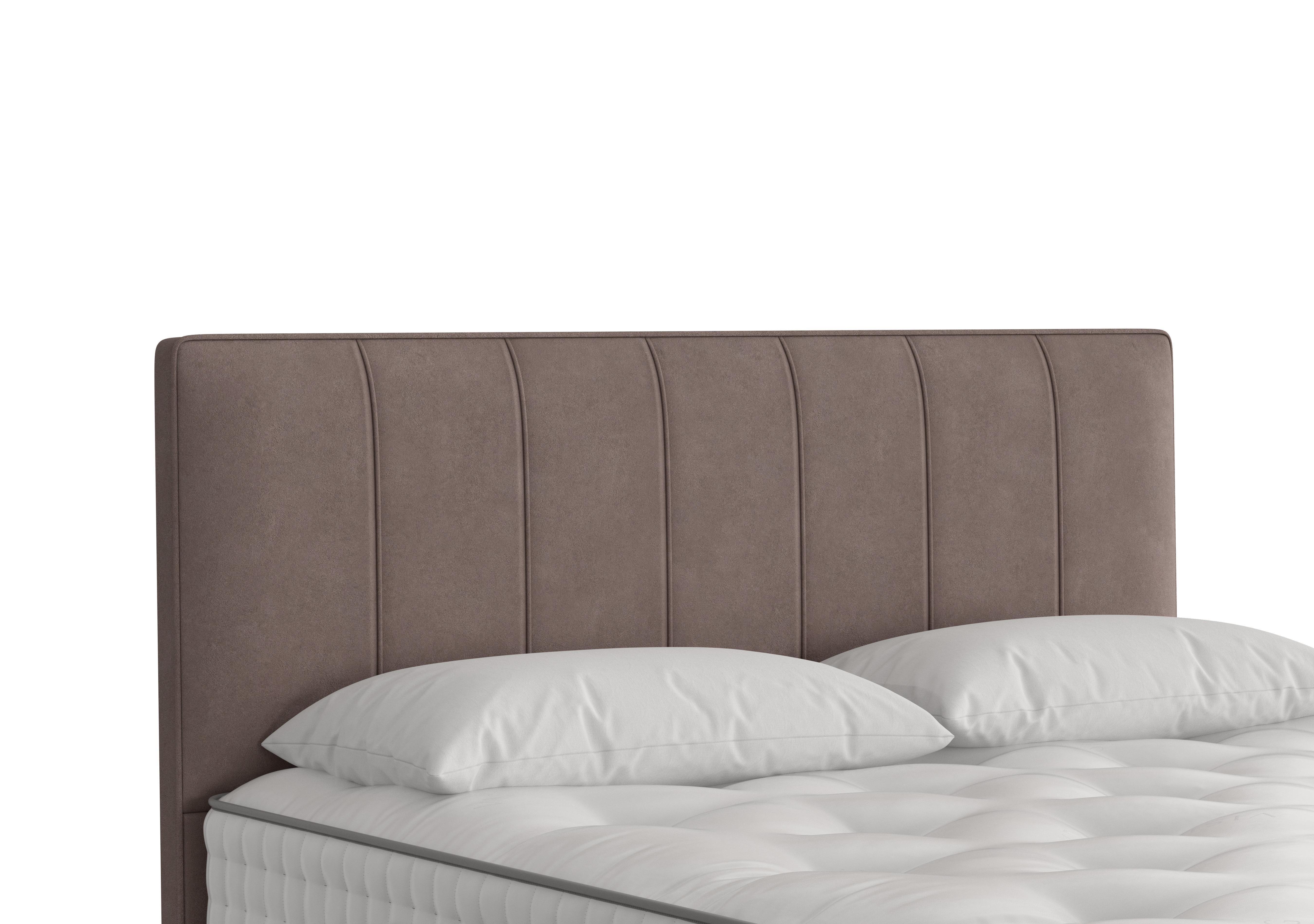 Hera Headboard in 407 Faux Suede Mocha on Furniture Village