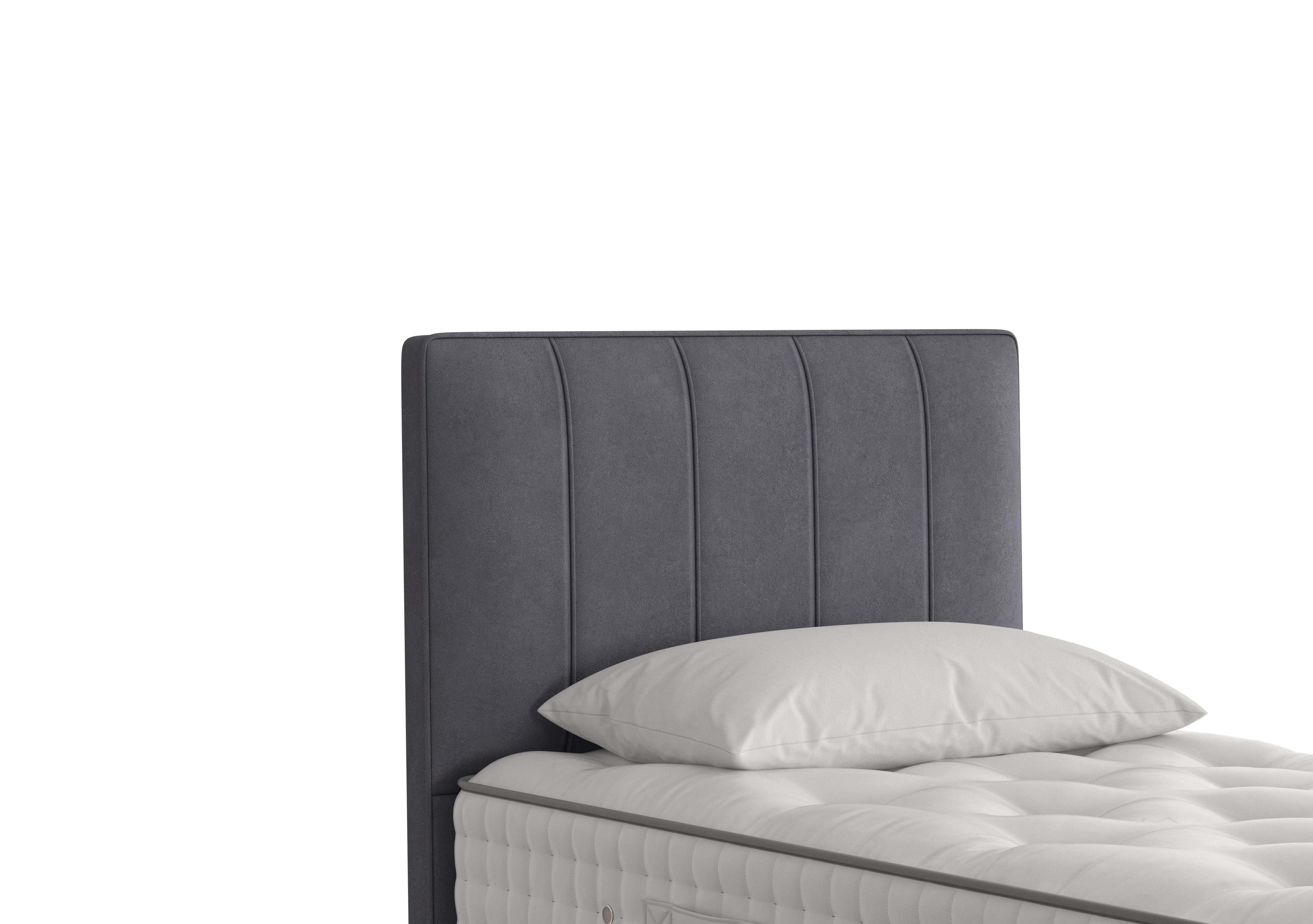 Hera Headboard in 410 Faux Suede Charcoal on Furniture Village