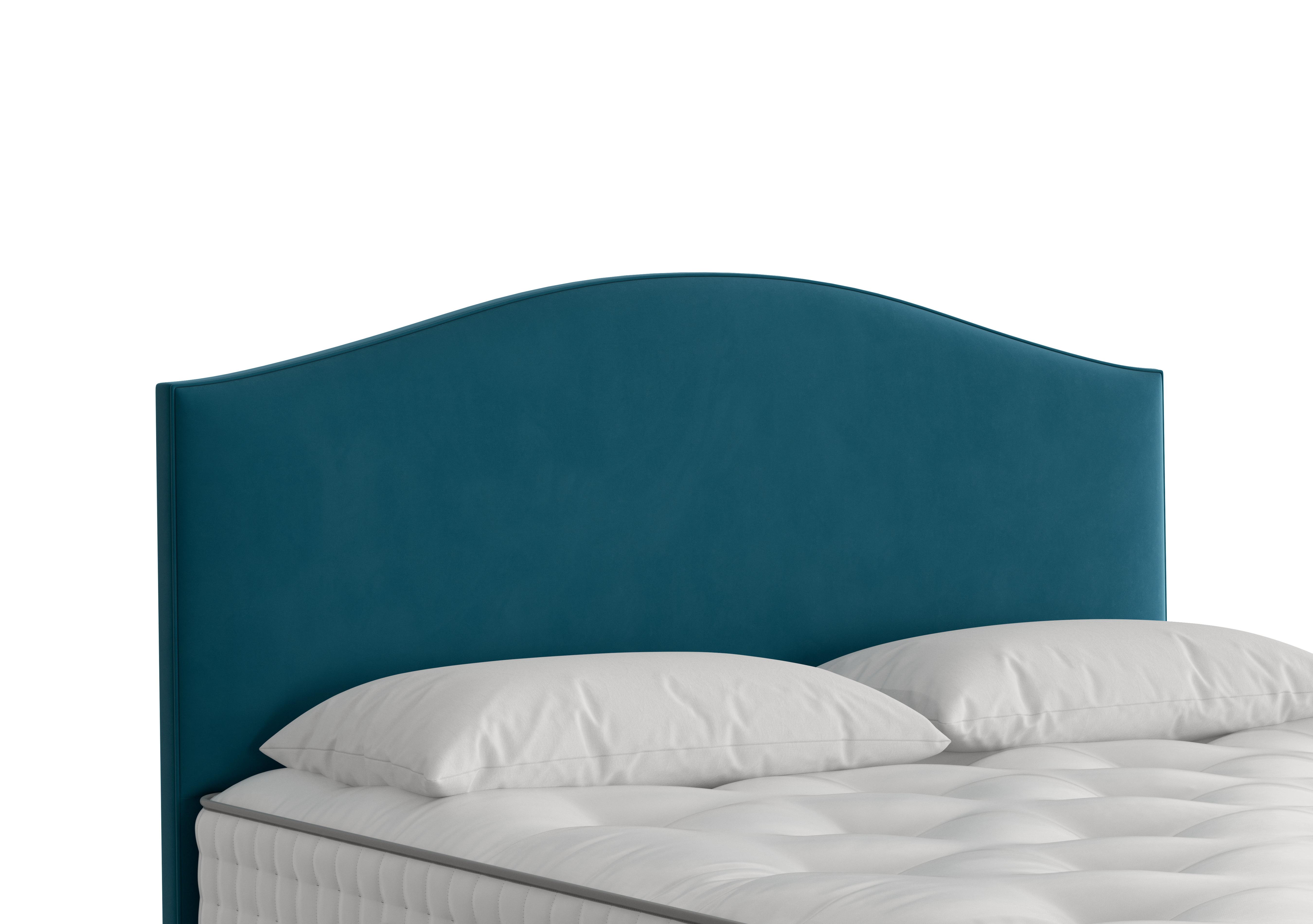 Iris Floor Standing Headboard in 2114 Plush Teal on Furniture Village