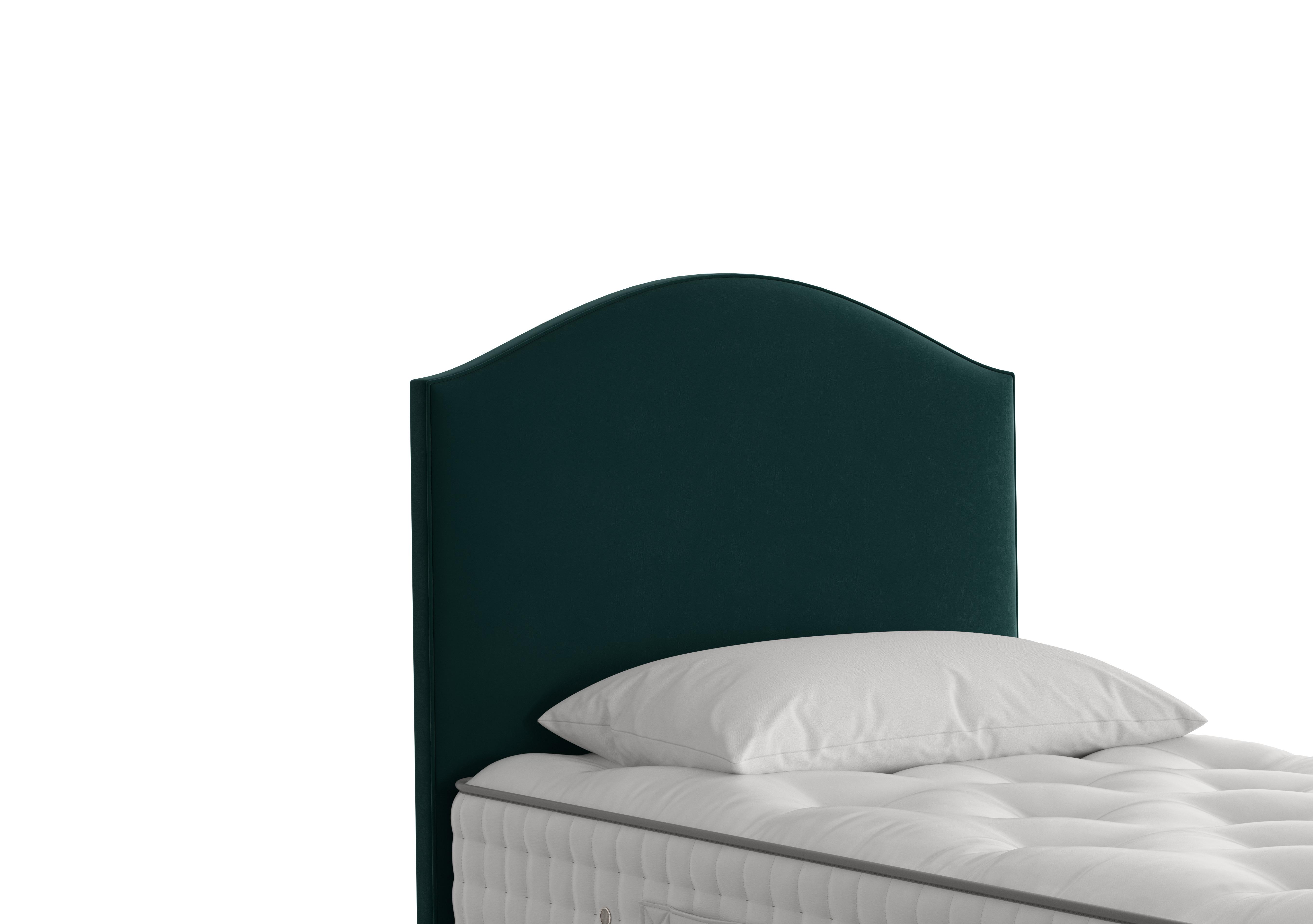 Iris Floor Standing Headboard in 2154 Plush Bottle Green on Furniture Village