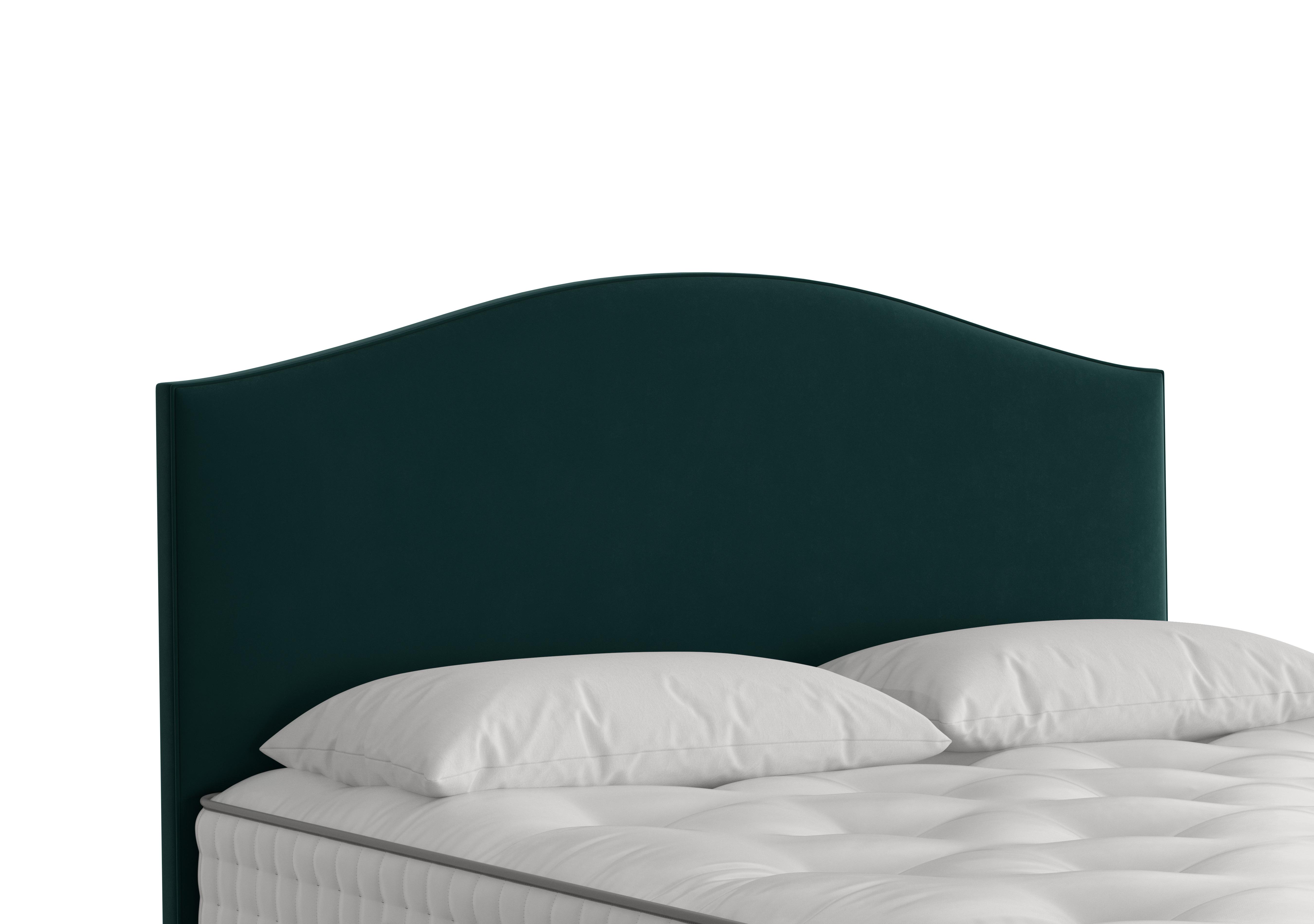 Iris Floor Standing Headboard in 2154 Plush Bottle Green on Furniture Village