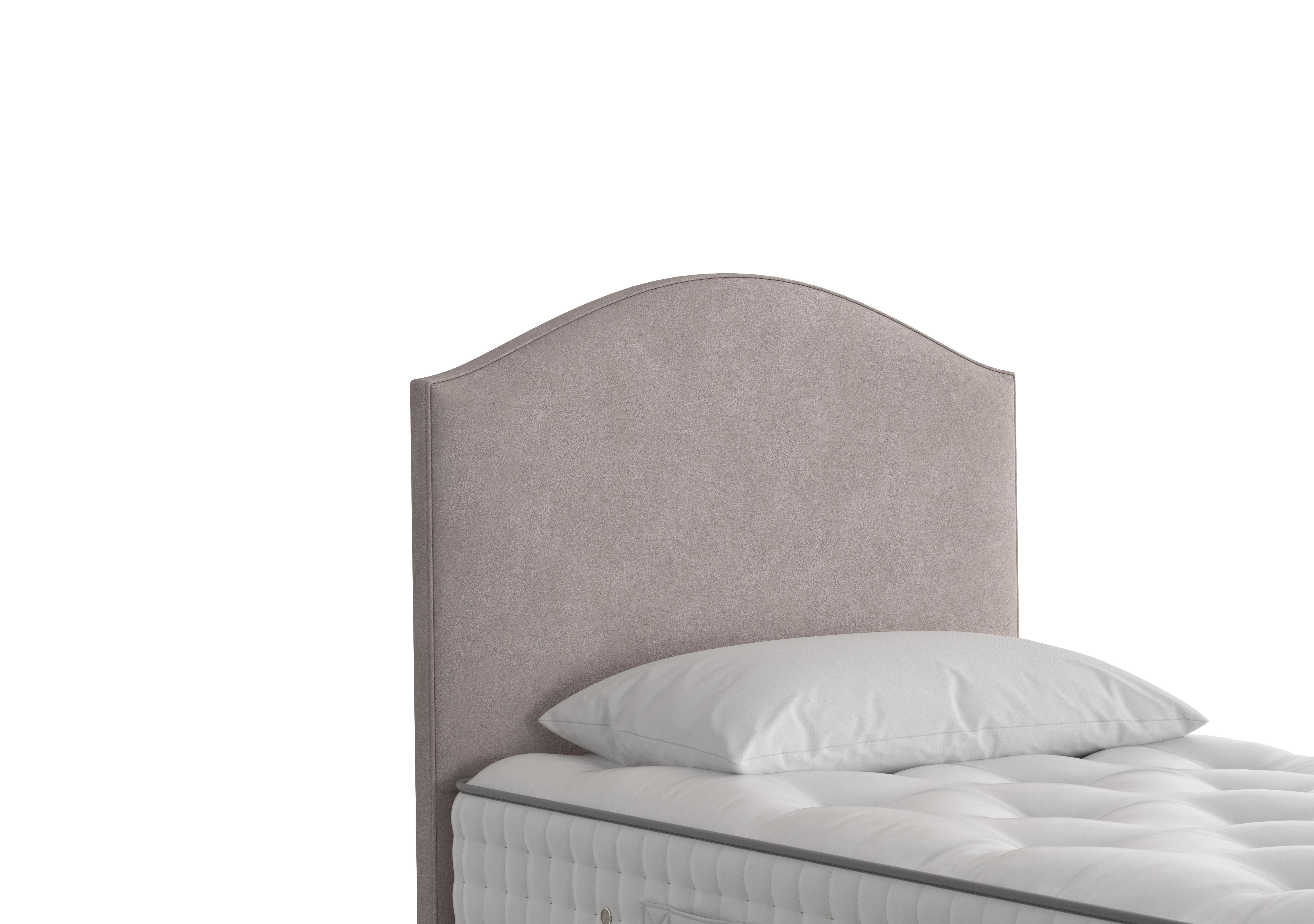 Iris Floor Standing Headboard in 404 Faux Suede Dove on Furniture Village