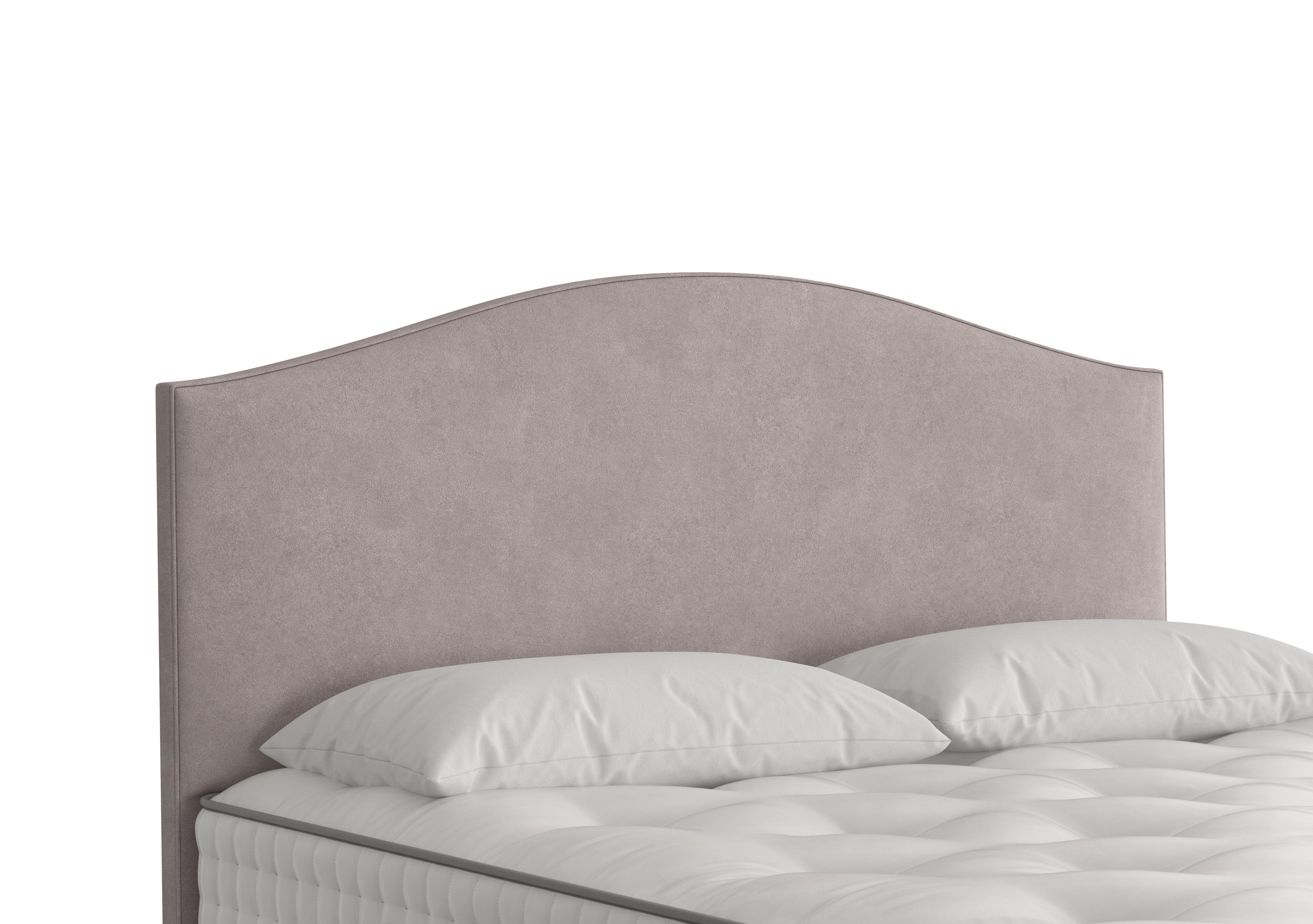 Iris Floor Standing Headboard in 404 Faux Suede Dove on Furniture Village