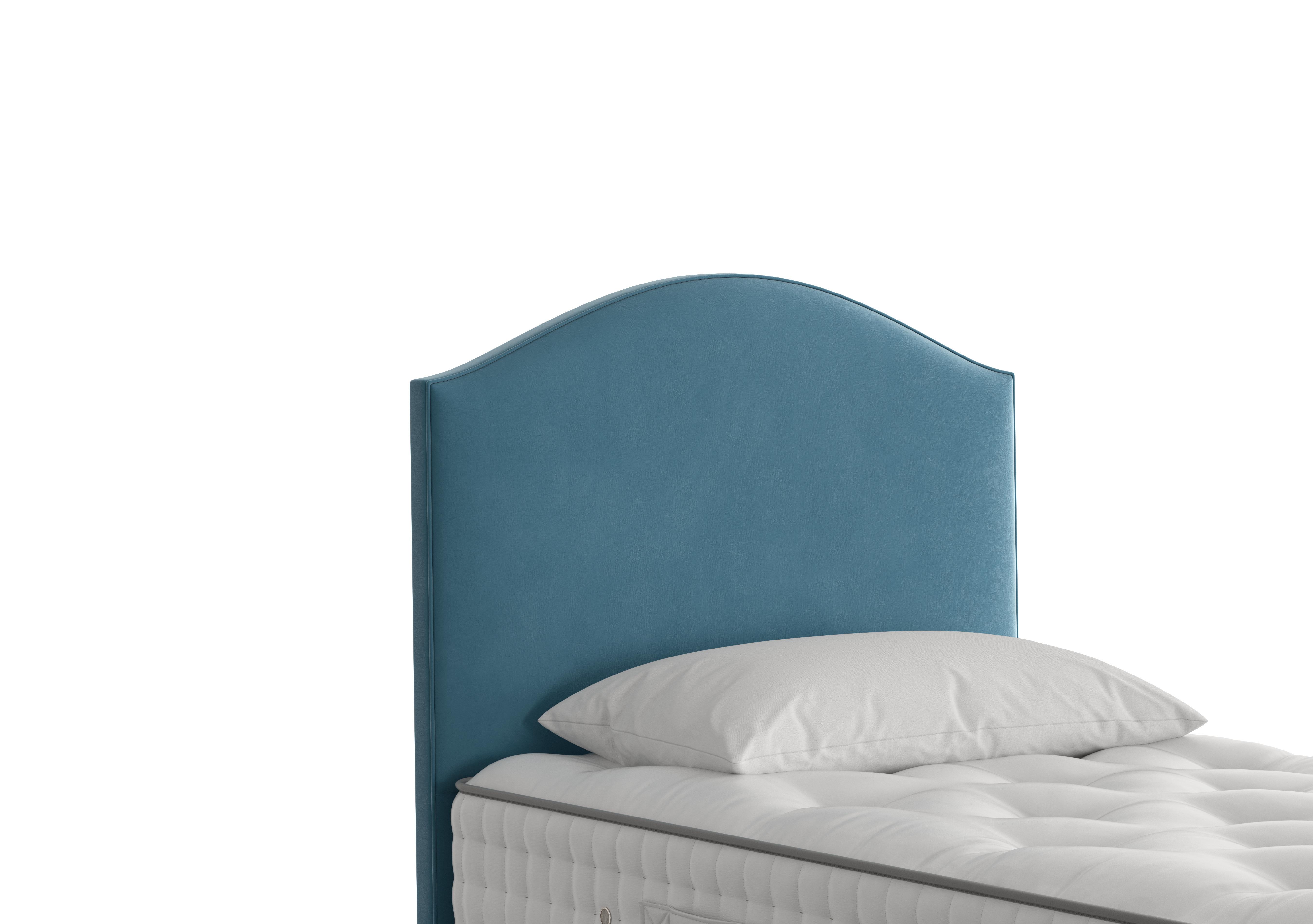 Iris Floor Standing Headboard in 4042 Plush Velvet Teal on Furniture Village