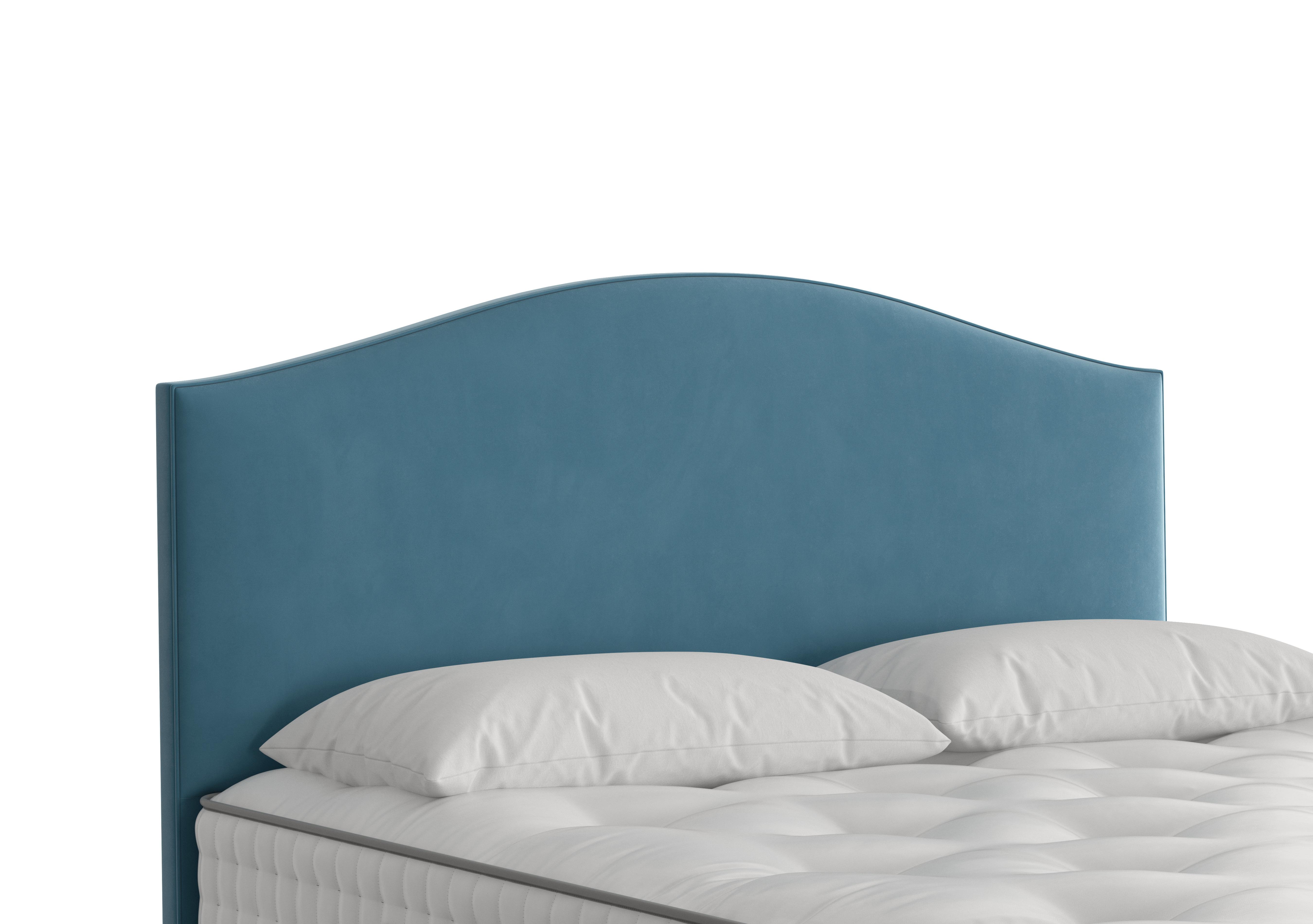 Iris Floor Standing Headboard in 4042 Plush Velvet Teal on Furniture Village