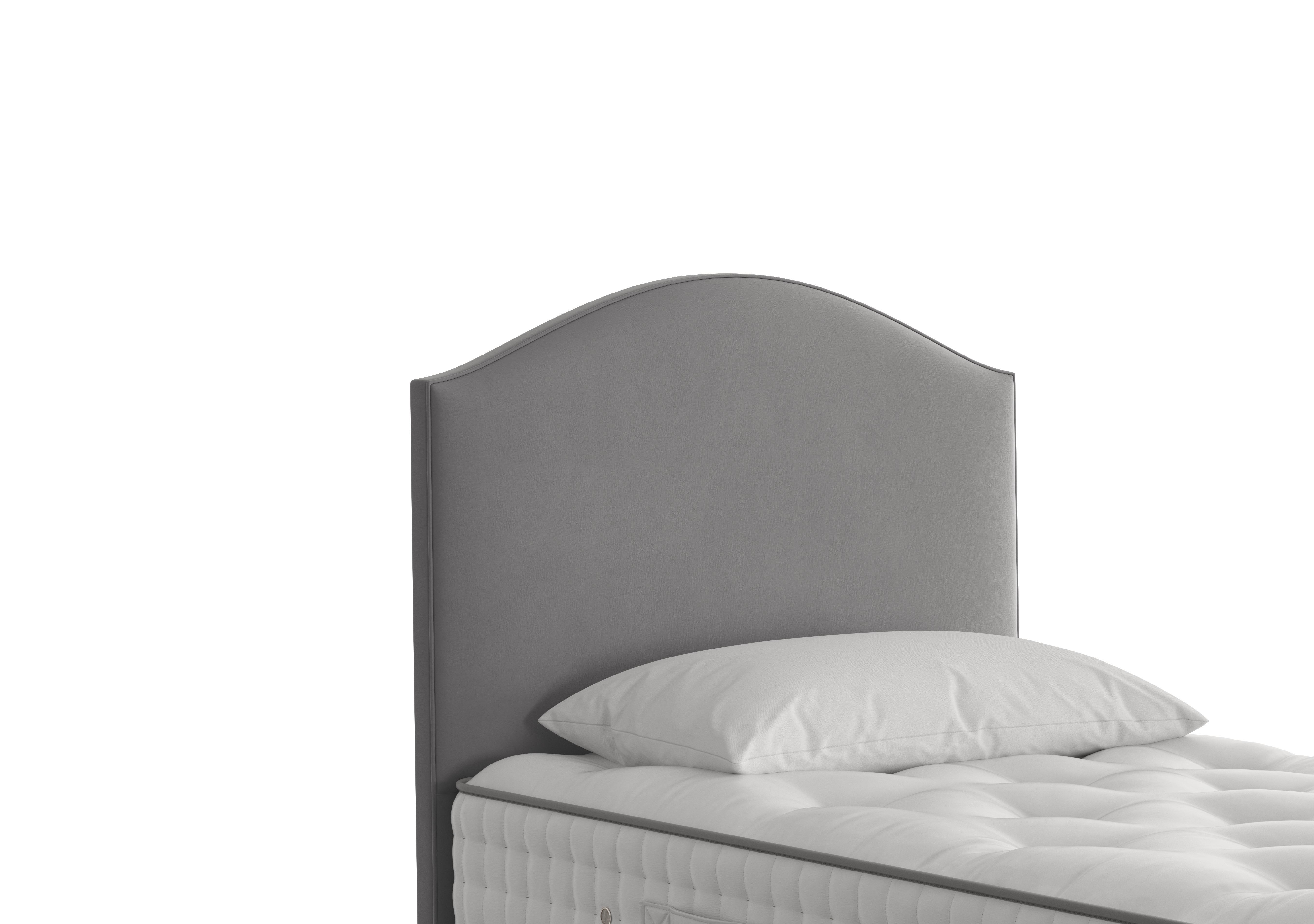 Iris Floor Standing Headboard in 4057 Plush Velvet French Grey on Furniture Village