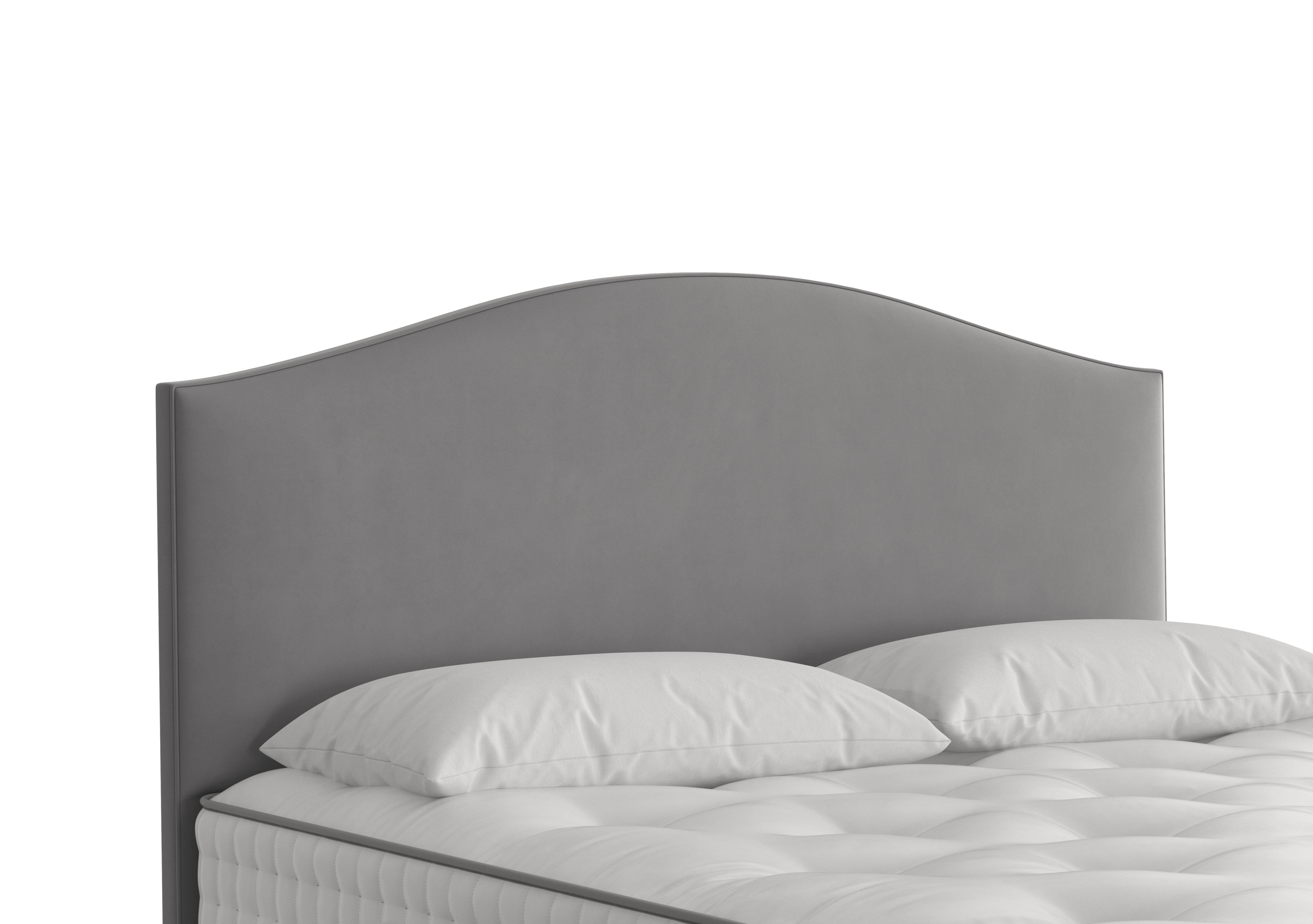 Iris Floor Standing Headboard in 4057 Plush Velvet French Grey on Furniture Village