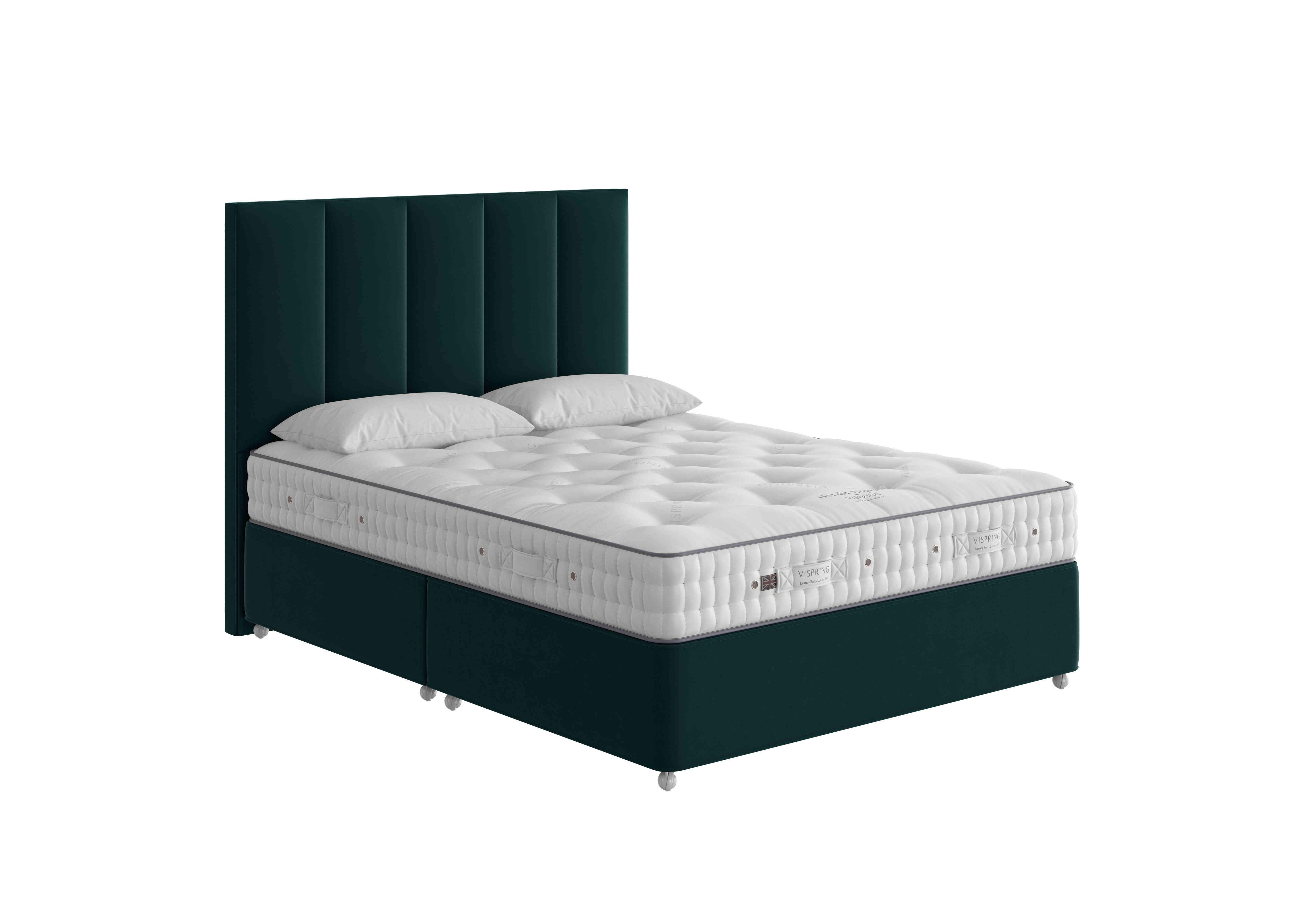 Herald Superb Divan Set in 2154 Plush Bottle Green on Furniture Village