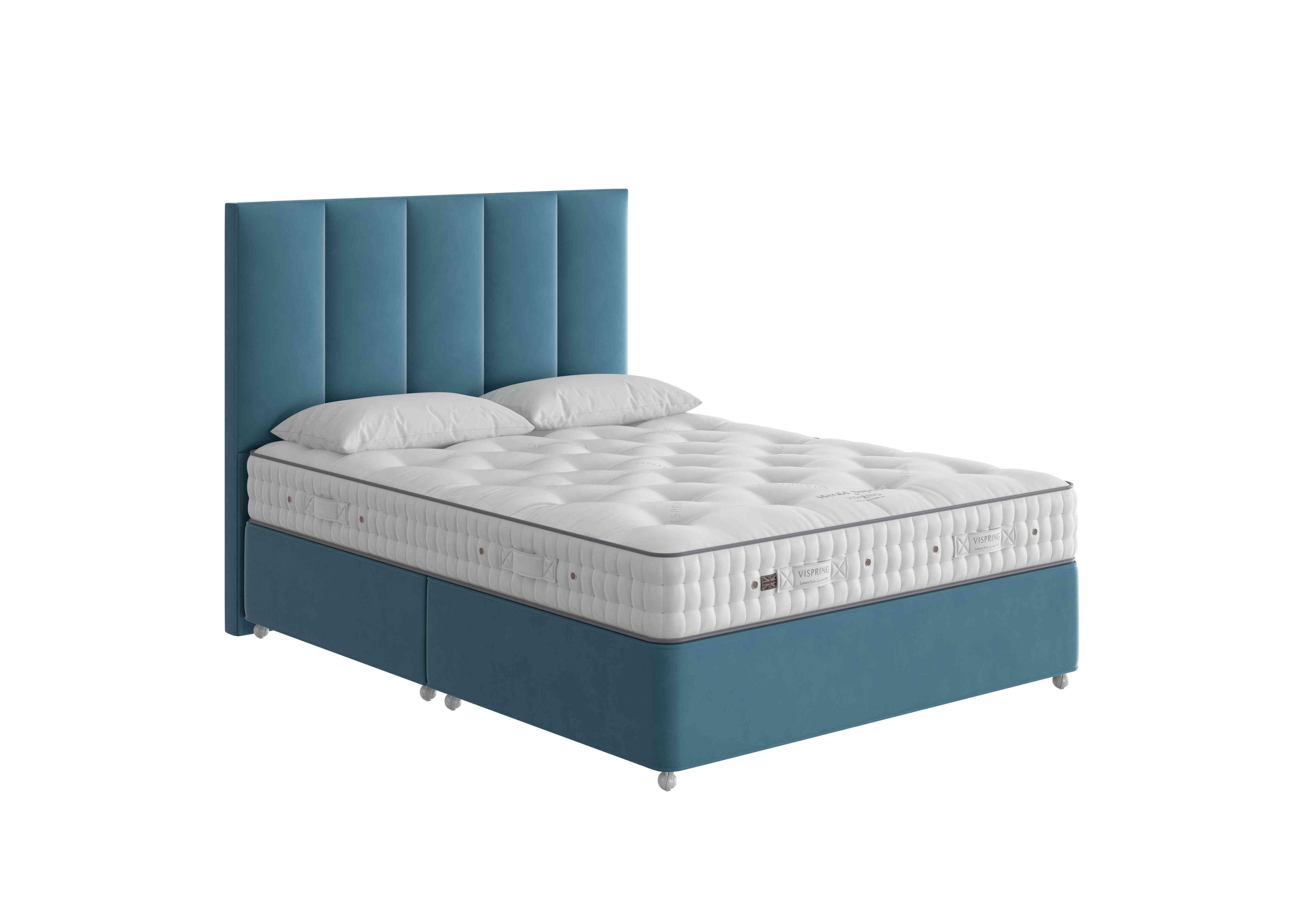Herald Superb Divan Set in 4042 Plush Velvet Teal on Furniture Village