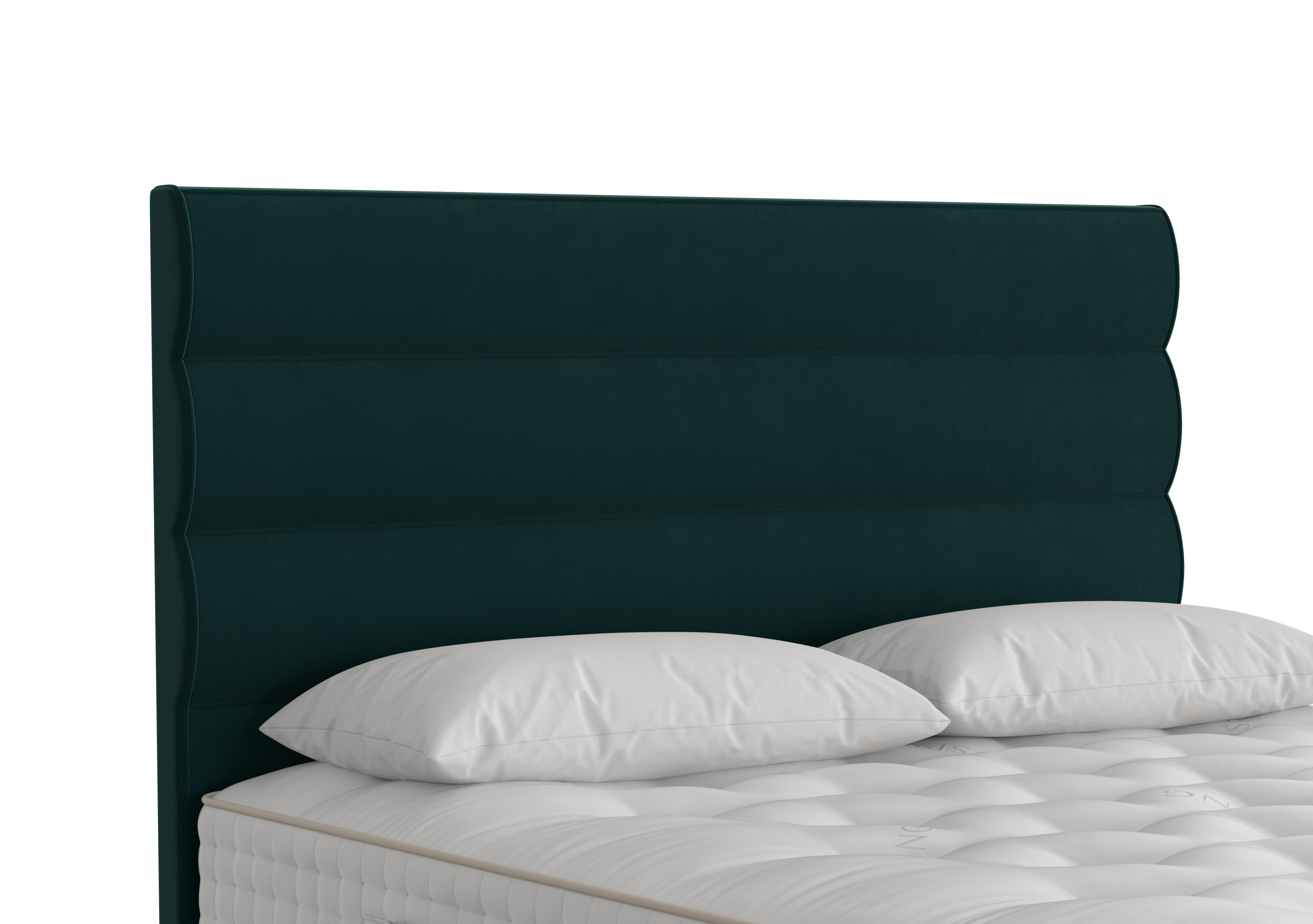 Triton Floor Standing Headboard in 2154 Plush Bottle Green on Furniture Village