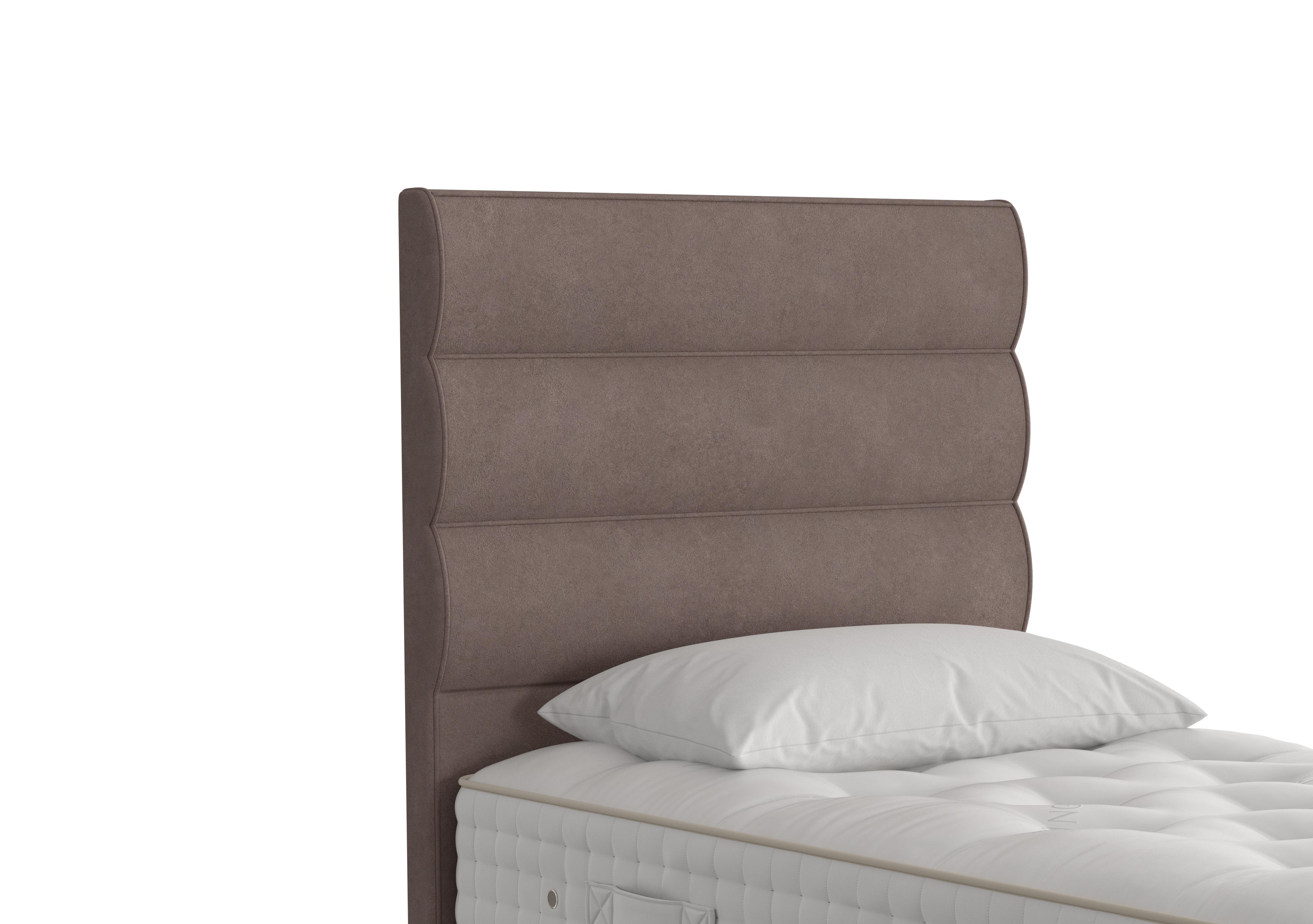 Triton Floor Standing Headboard in 407 Faux Suede Mocha on Furniture Village